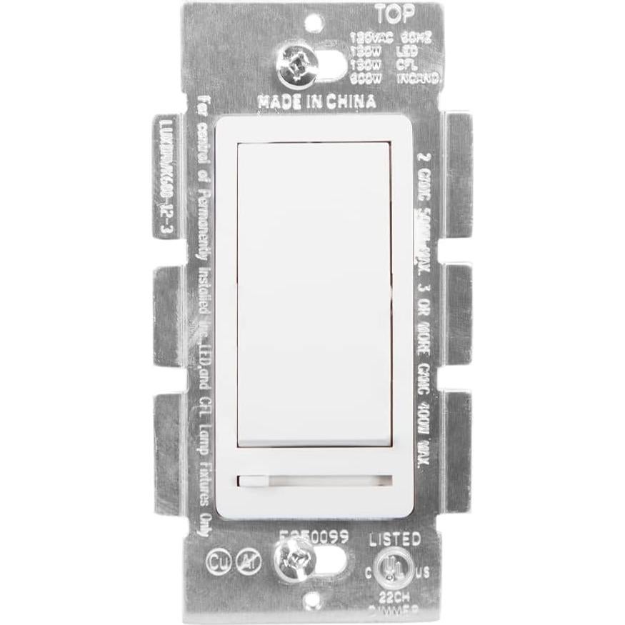 Interruptor de Luz Regulable Maxxima 600W 3 Vías Blanco - 2 Paquete