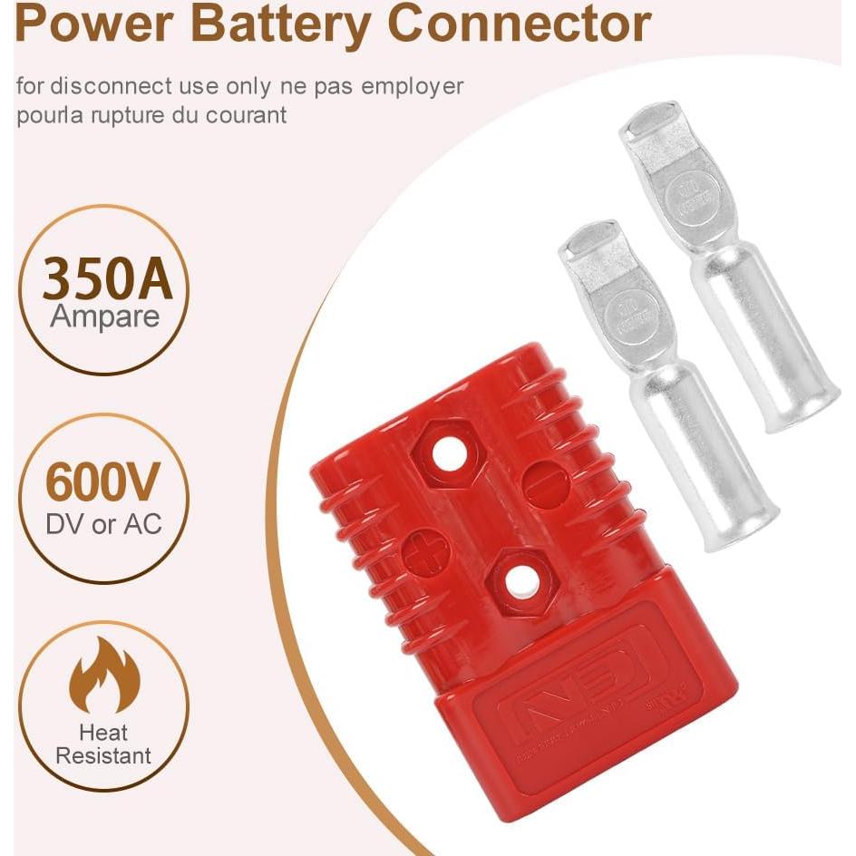 Conector Rápido de Batería Uddick 350A Rojo 600V 2PC