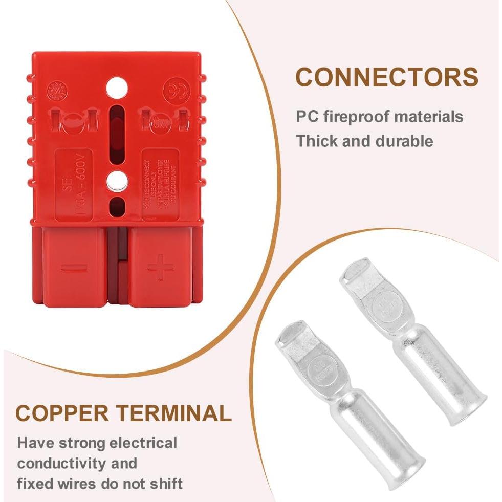 Conector Rápido de Batería Uddick 350A Rojo 600V 2PC