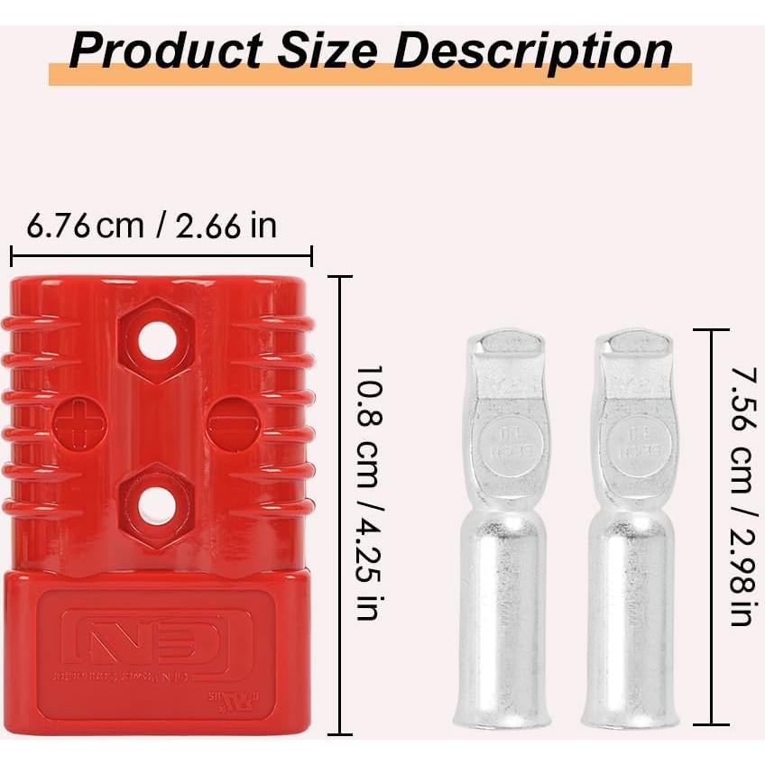 Conector Rápido de Batería Uddick 350A Rojo 600V 2PC