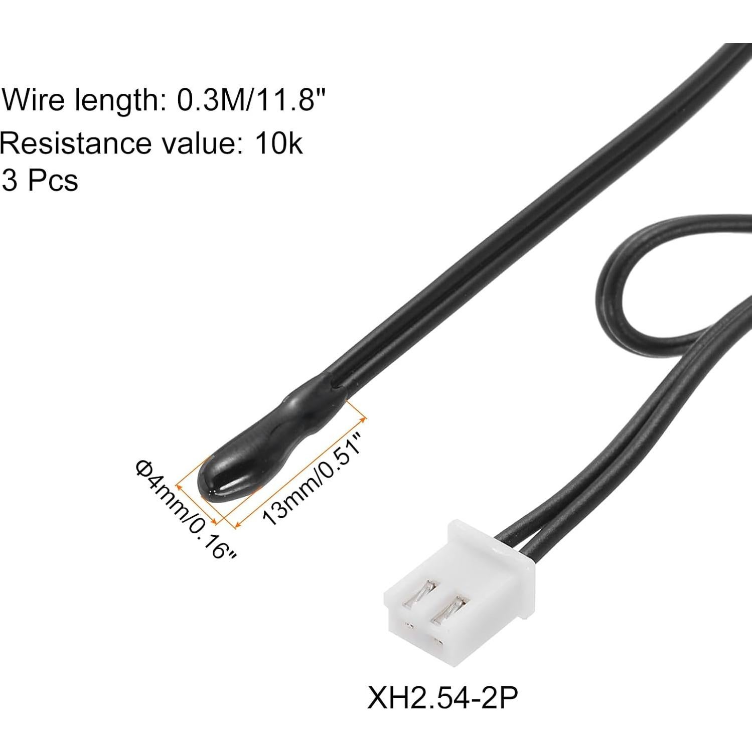 Sonda Térmica NTC uxcell 10K 30 cm Epoxi para Termómetro