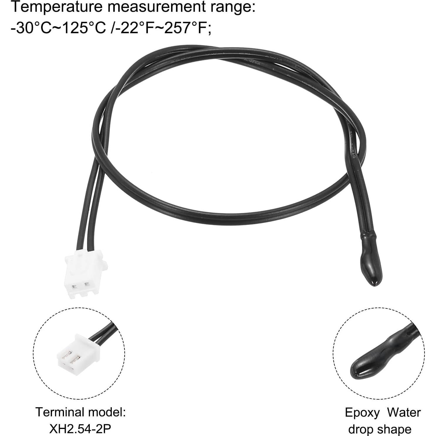 Sonda Térmica NTC uxcell 10K 30 cm Epoxi para Termómetro
