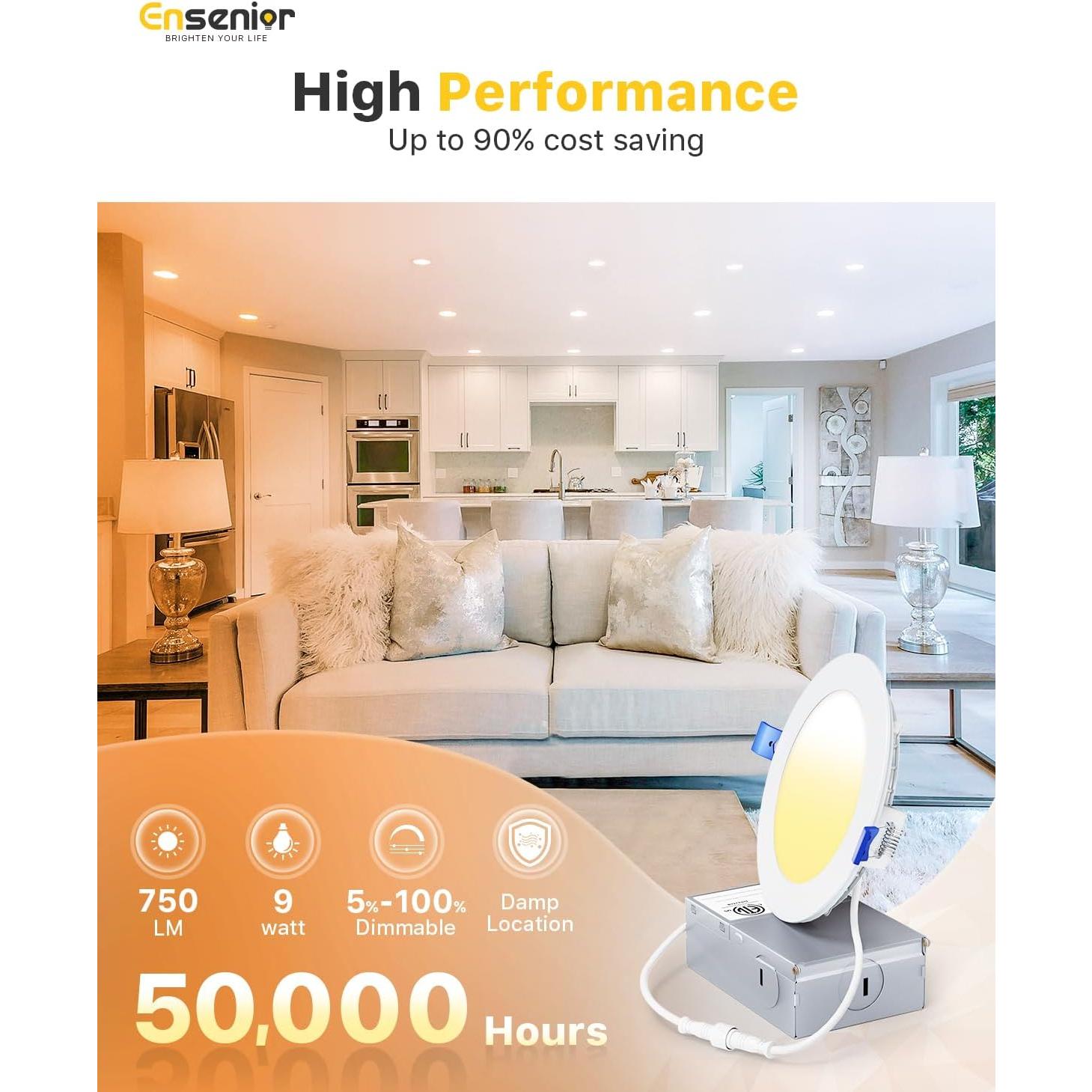 Luz de Techo Empotrada LED Ensenior 4" Regulable 2700K 750LM