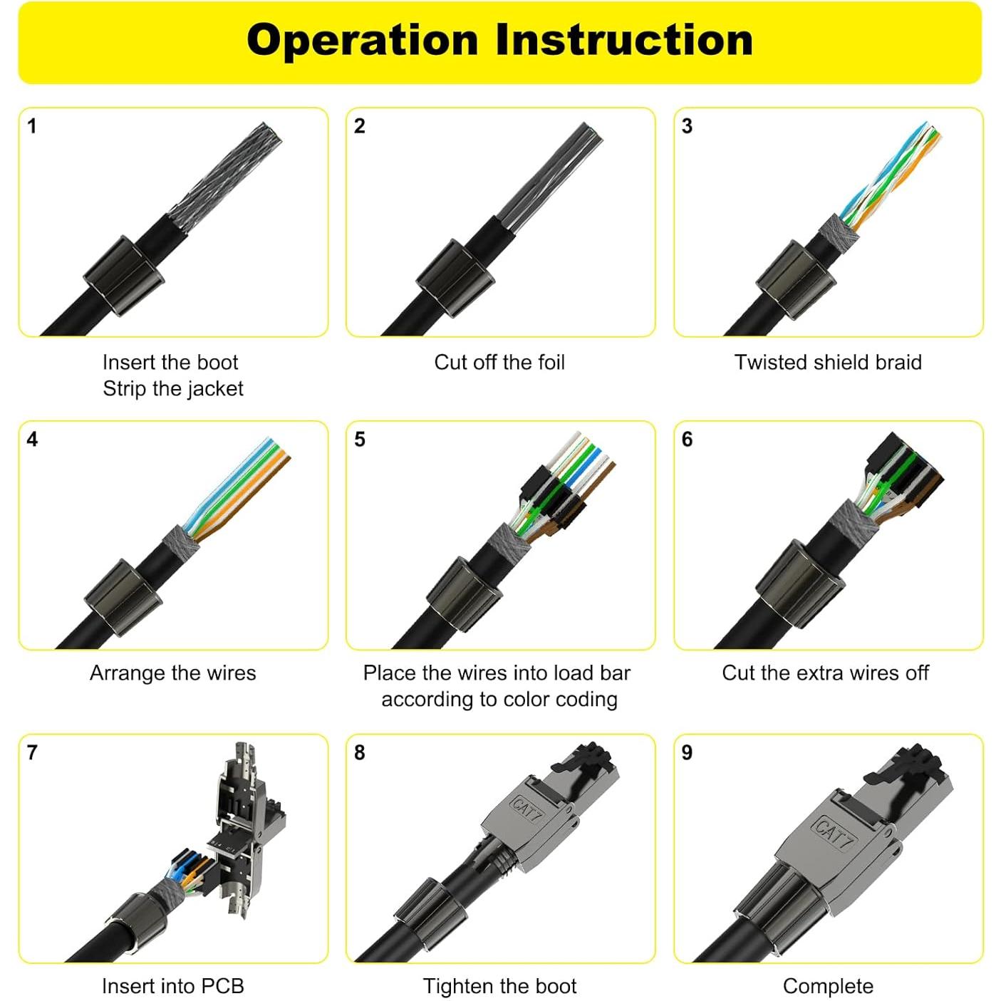 Conectores RJ45 VCELINK Cat 7 10 Gbps 600MHz 2-Pack