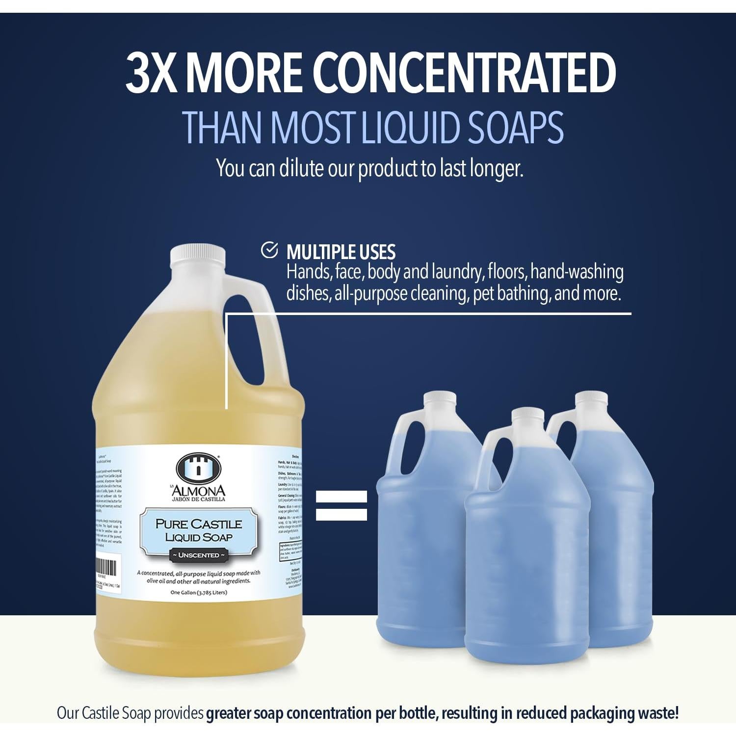 Jabón Líquido Castile La Almona 3.78L Lavanda Natural