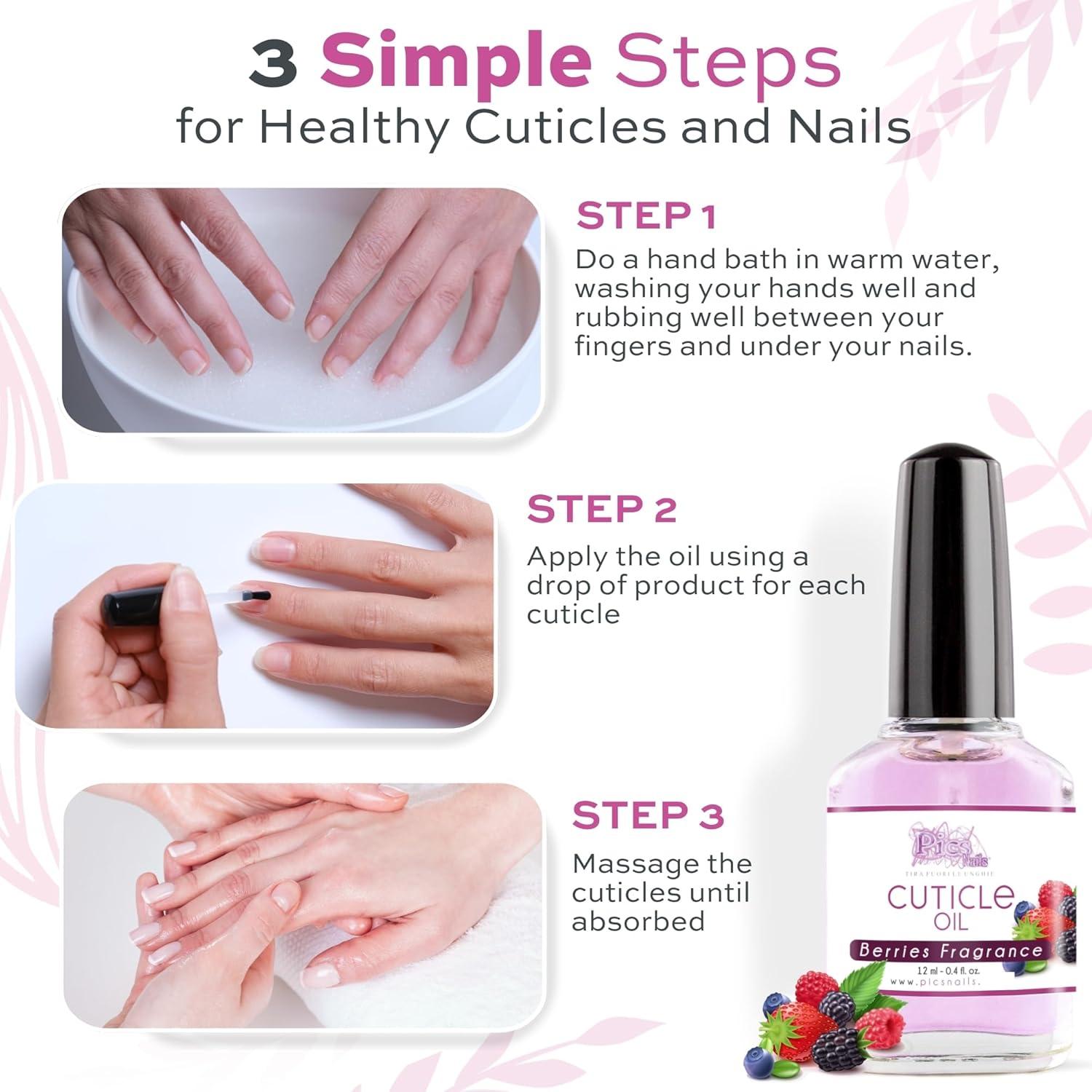 Pics Nails Aceite Profesional para Cutículas 12ML - Suavizante Berries