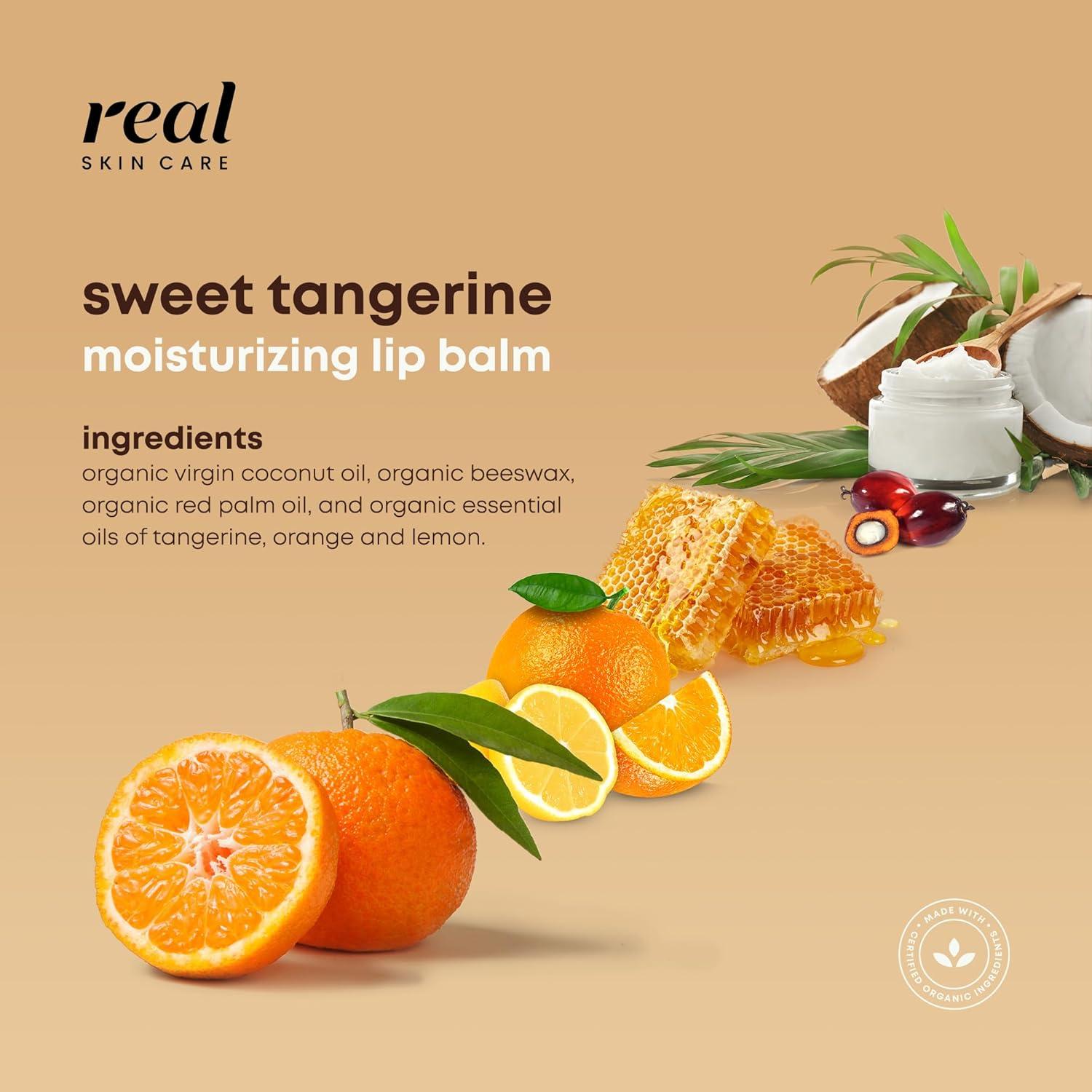 Bálsamo Labial Orgánico Real Skin Care 4 Unidades Mandarina