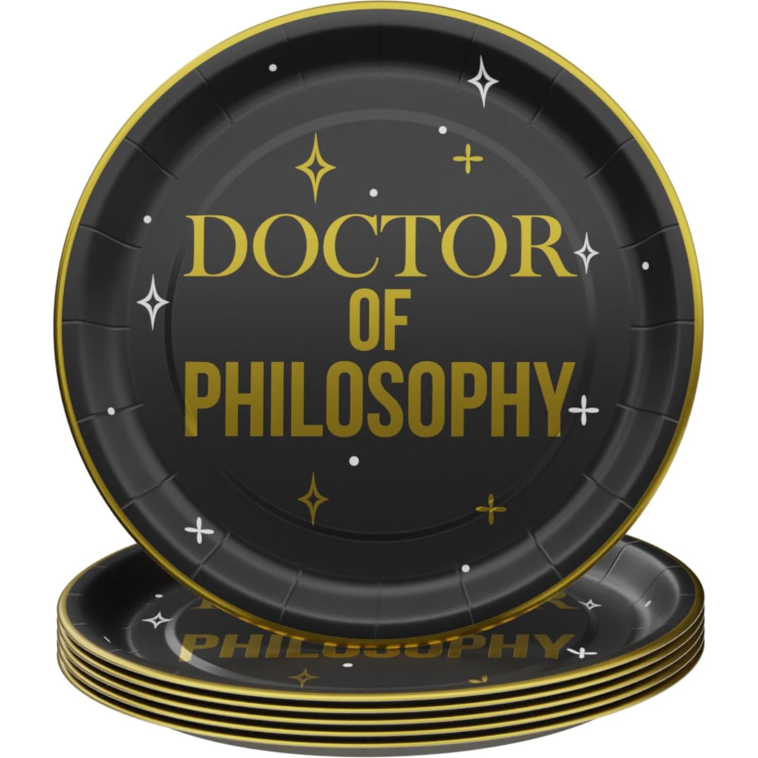 Platos y Servilletas Desechables Blue Orchards - Fiesta Doctorado 2024