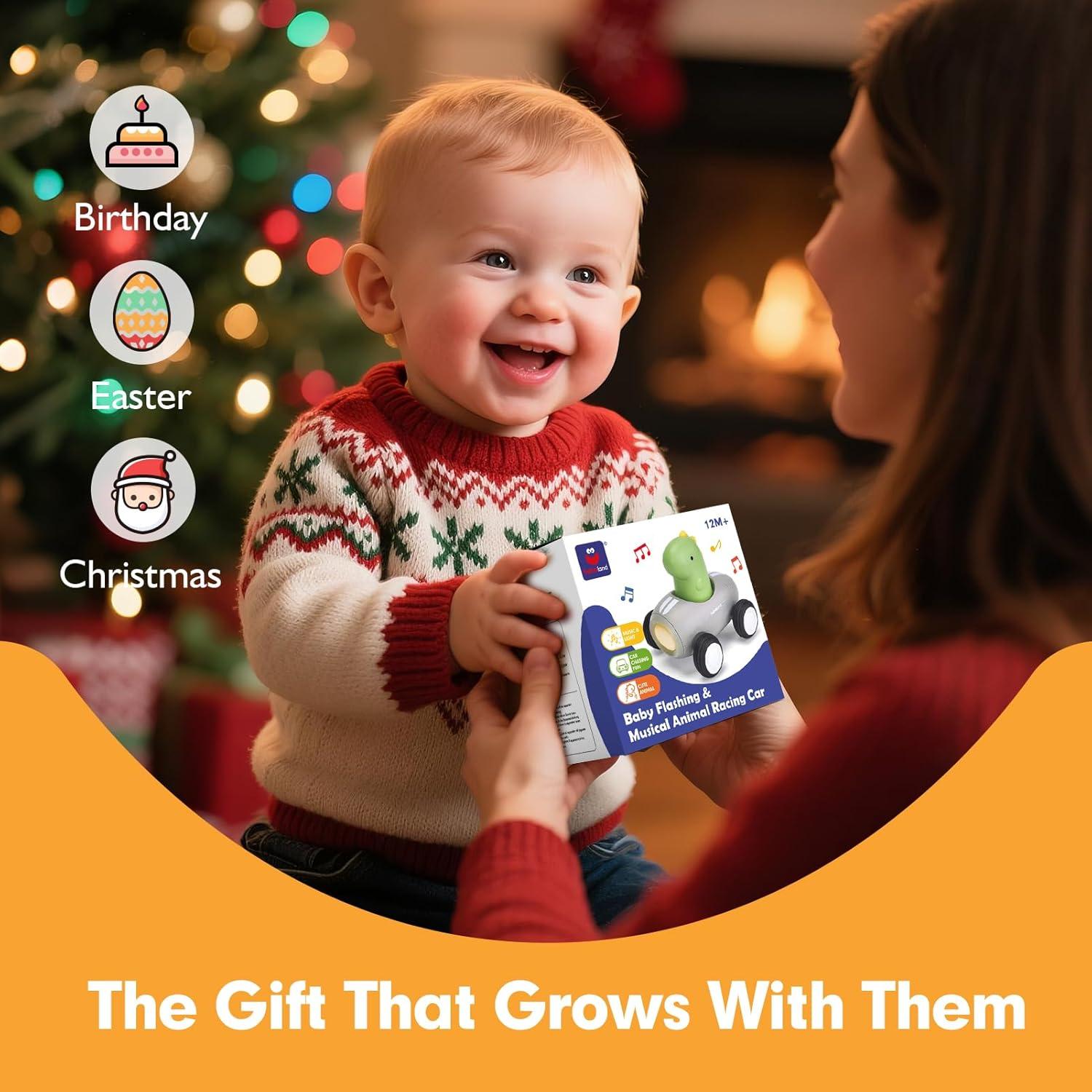 Coche de Empuje Hahaland para Niños 1-3 Años con Música y Luz