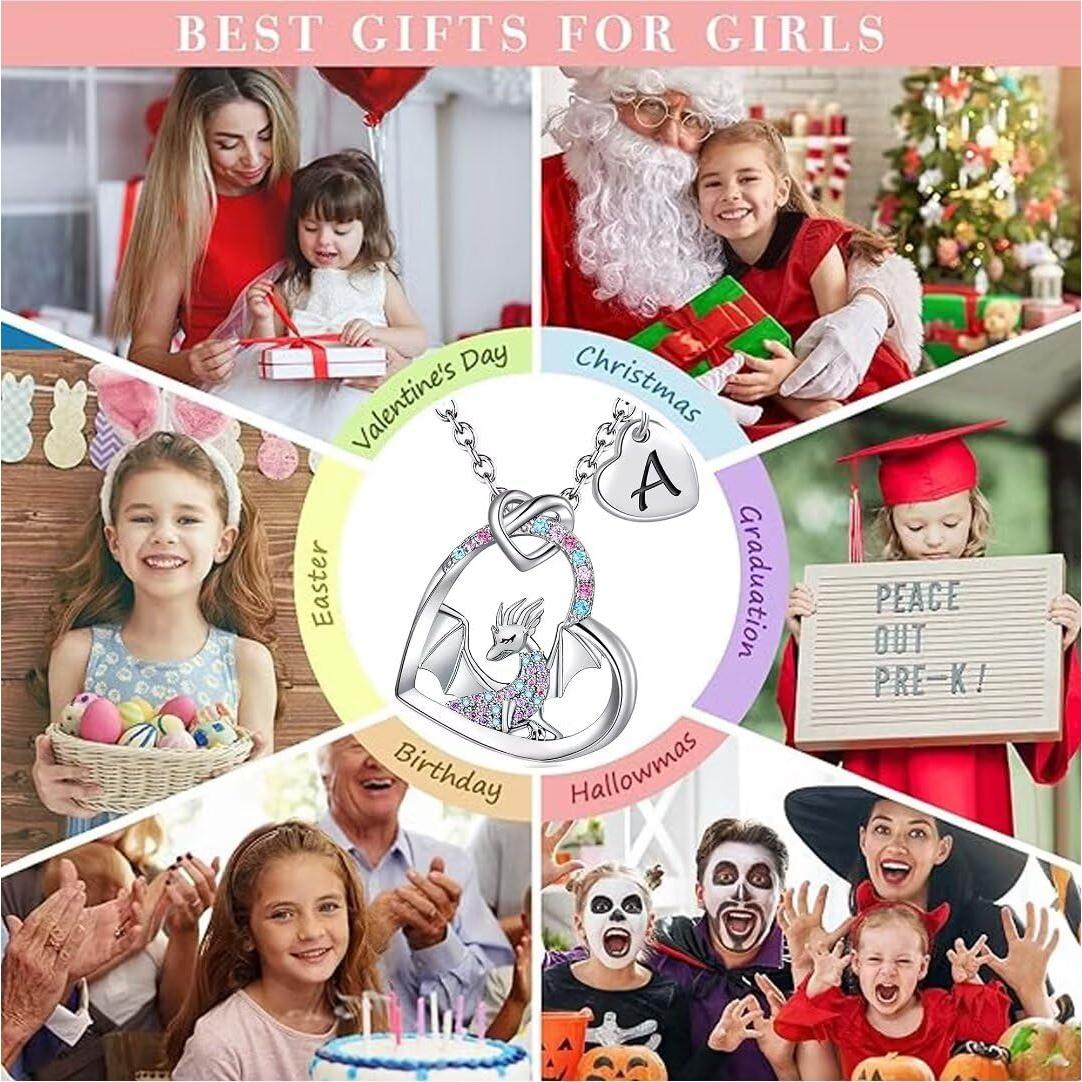 Collar de Dragón Arcoíris para Niñas - Joyería Inicial