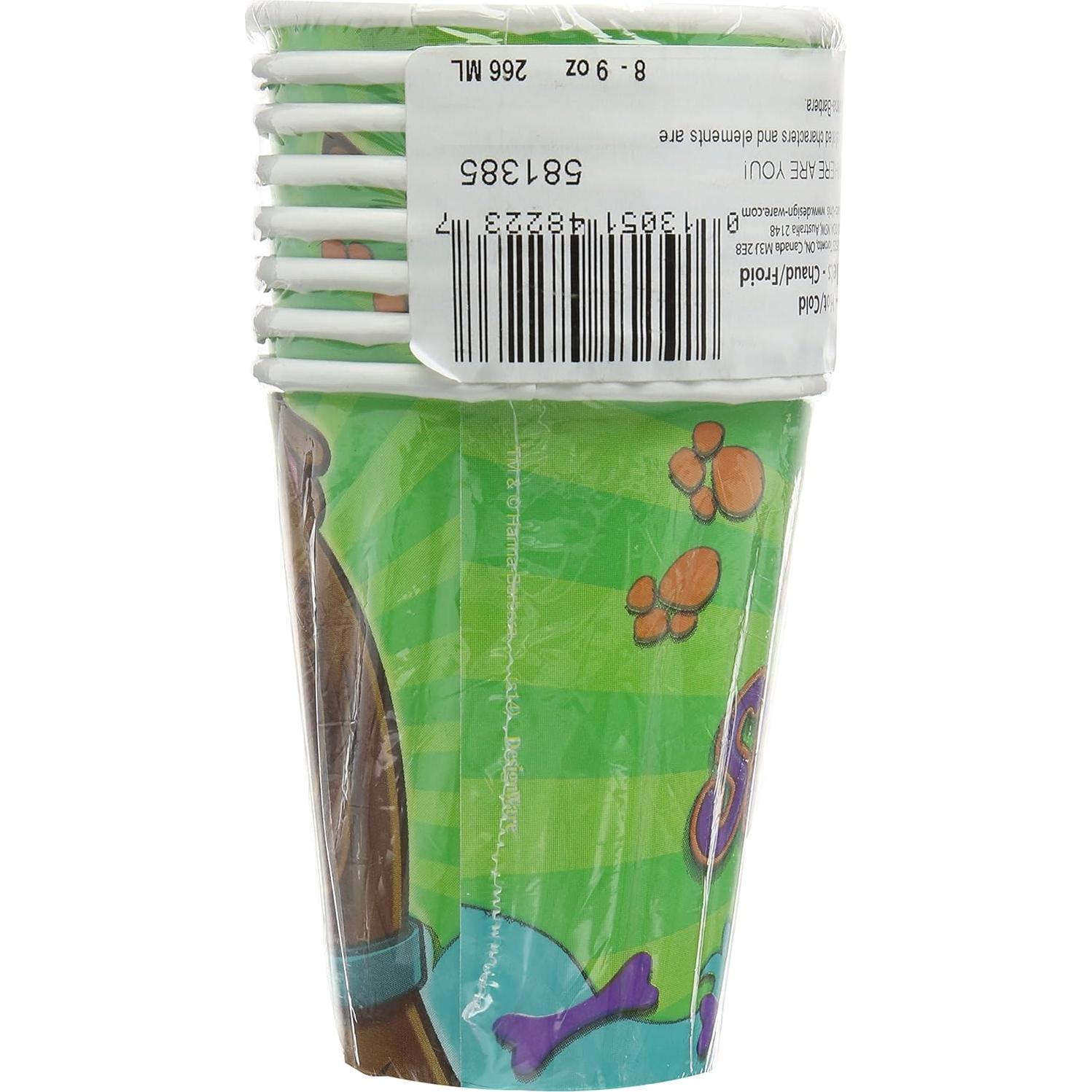 Tazas de papel Scooby-Doo 266ml - Paquete de 8 unidades