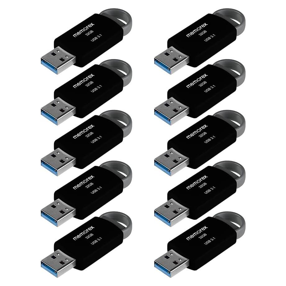 Memoria USB 3.1 32GB Memorex - Paquete de 10, Transferencias Rápidas
