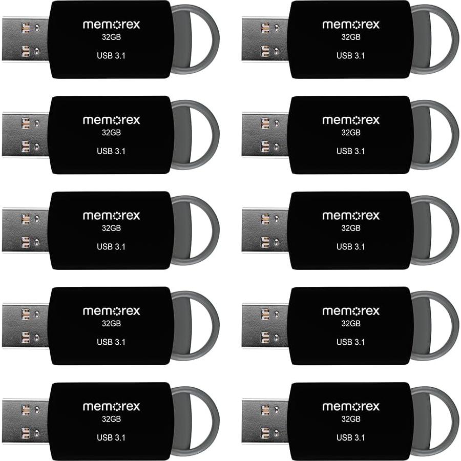 Memoria USB 3.1 32GB Memorex - Paquete de 10, Transferencias Rápidas
