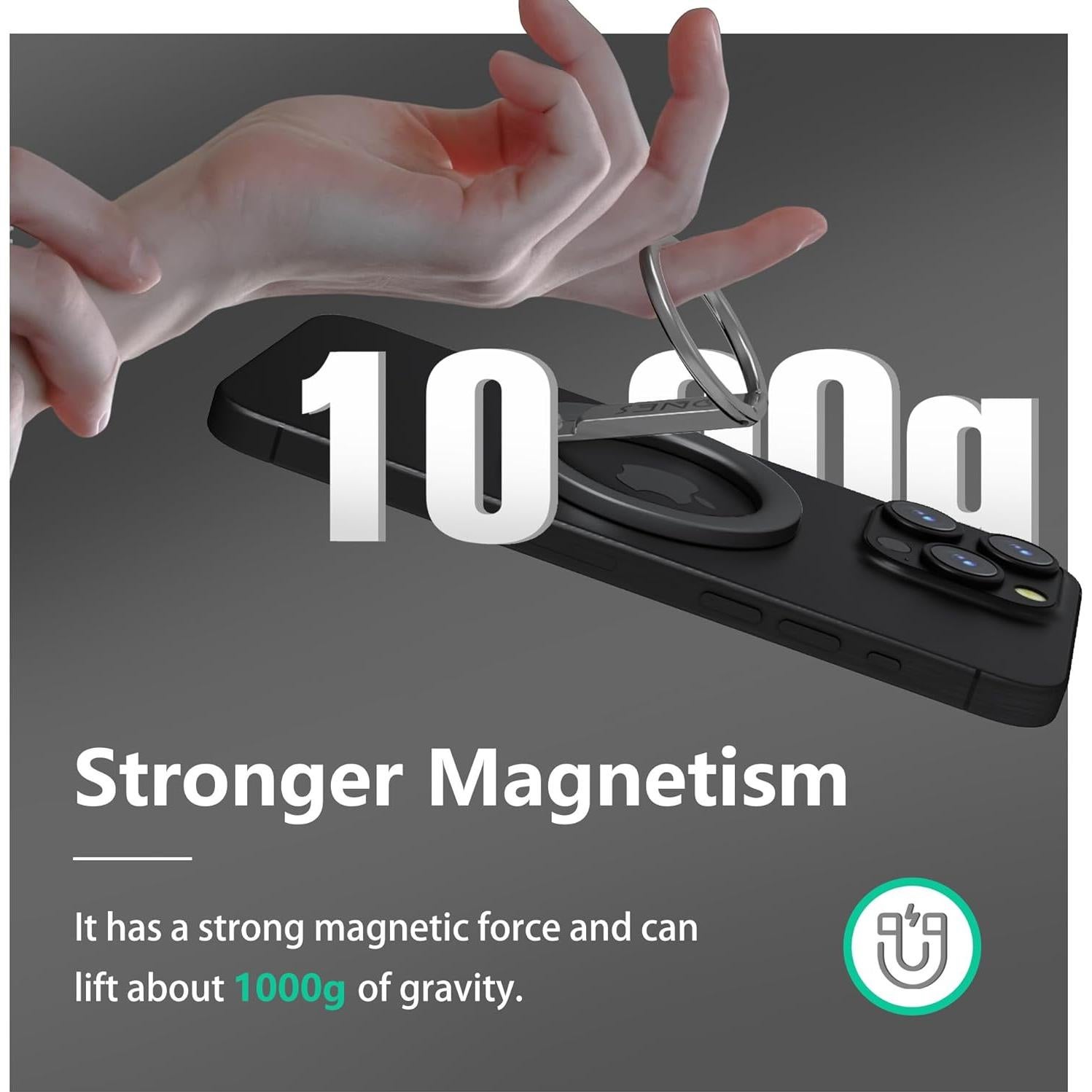 Soporte Anillo Magnético ONES Ajustable para Teléfonos - Negro