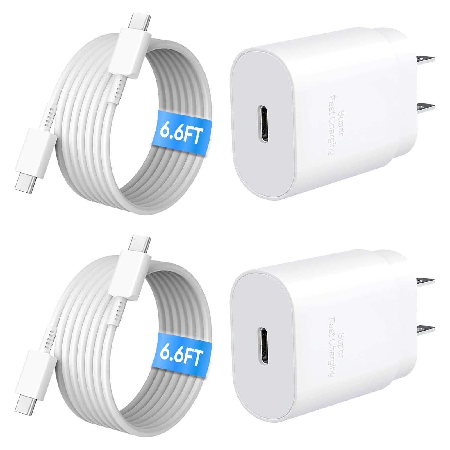 Cargador Rápido 25W Tipo C Samsung Galaxy + Cable 6.6FT