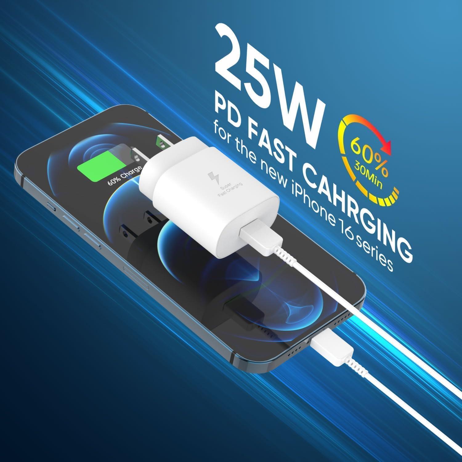 Cargador Rápido 25W Tipo C Samsung Galaxy + Cable 6.6FT