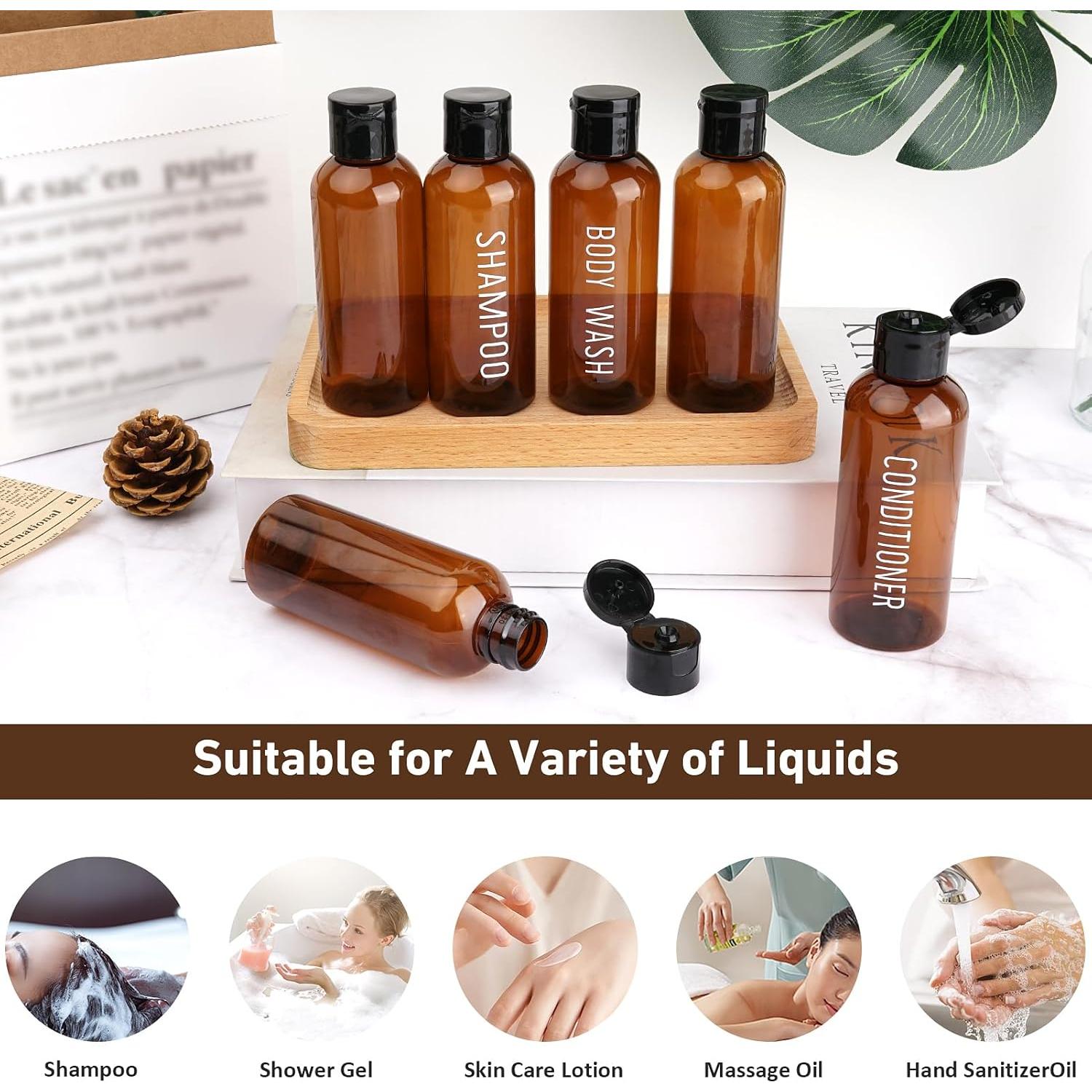 Paquete de 6 Botellas de Viaje Wowang 100ml Aprobadas por TSA