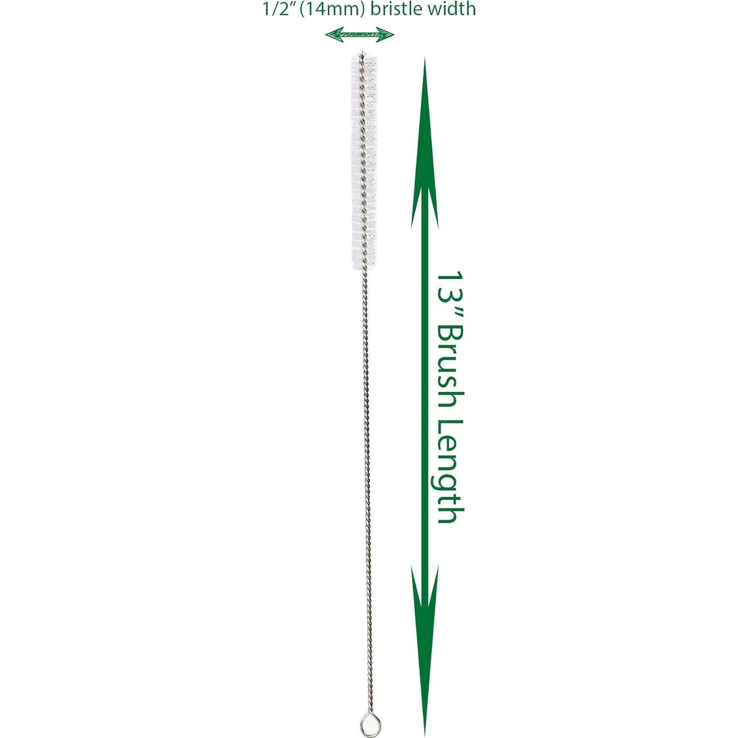 Popotes Jumbo Acero Inoxidable CocoStraw 14" 2 Pzas + Cepillo
