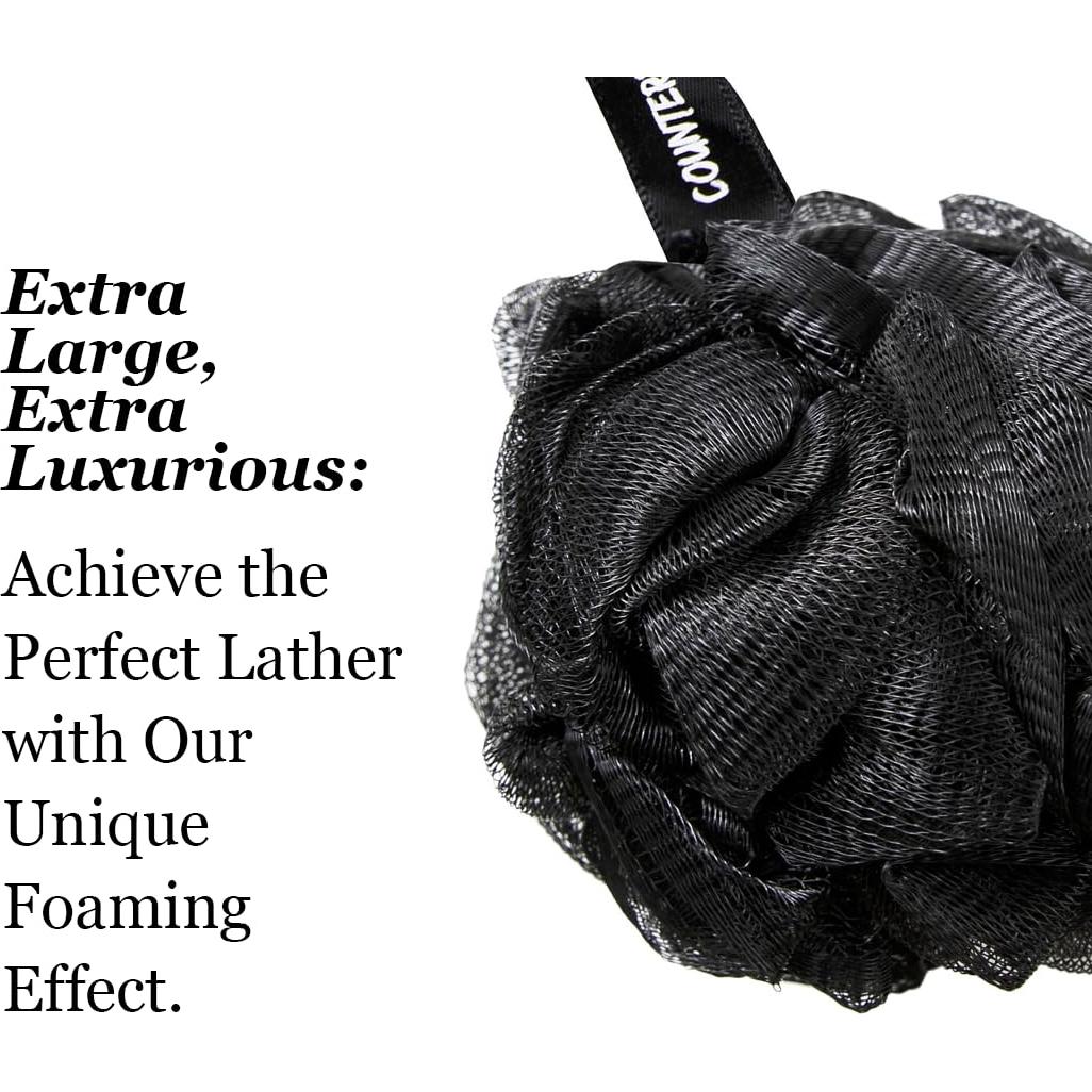 Esponjas de Ducha Exfoliantes de Lufa Negra Kangaroo - Paquete de 4