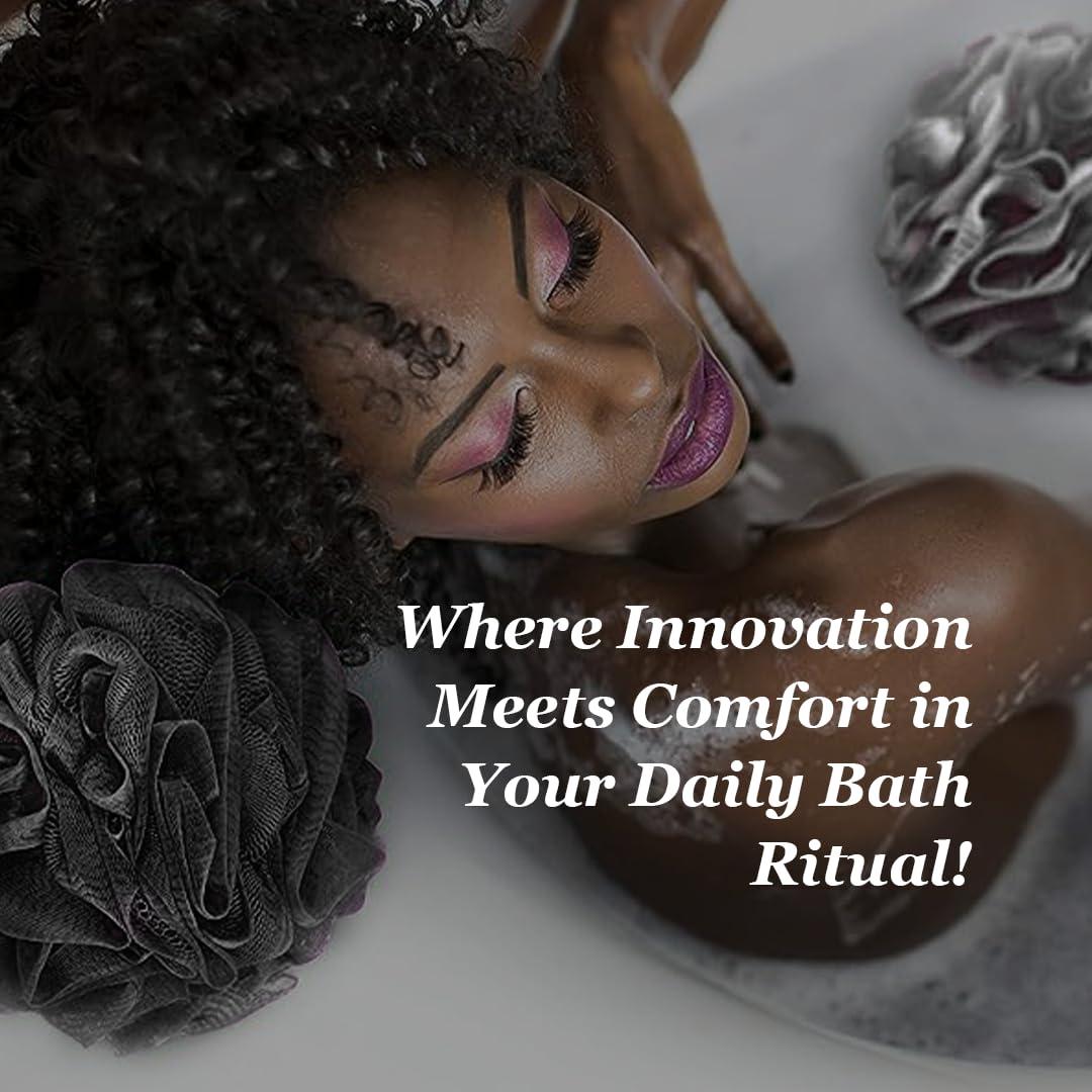 Esponjas de Ducha Exfoliantes de Lufa Negra Kangaroo - Paquete de 4