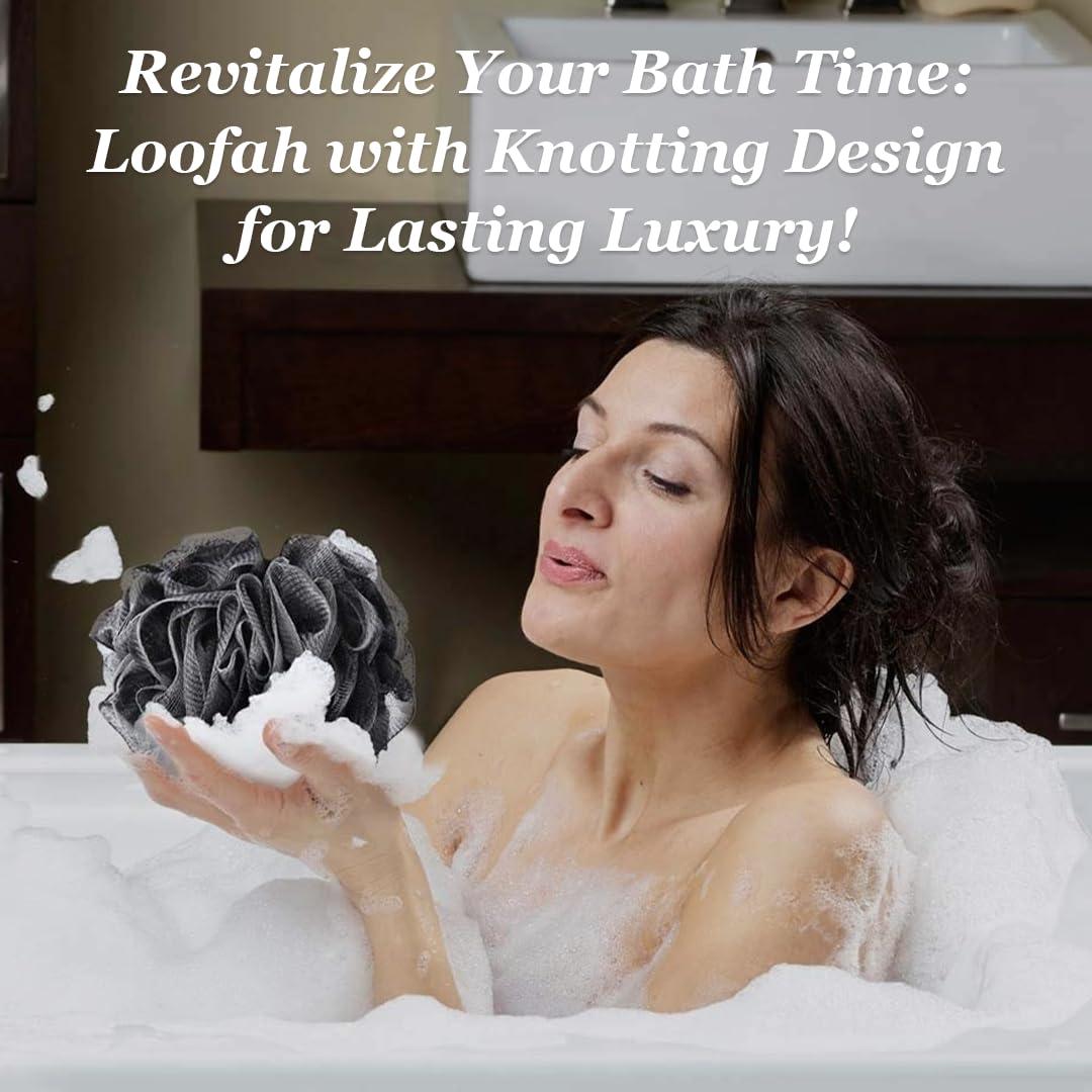 Esponjas de Ducha Exfoliantes de Lufa Negra Kangaroo - Paquete de 4