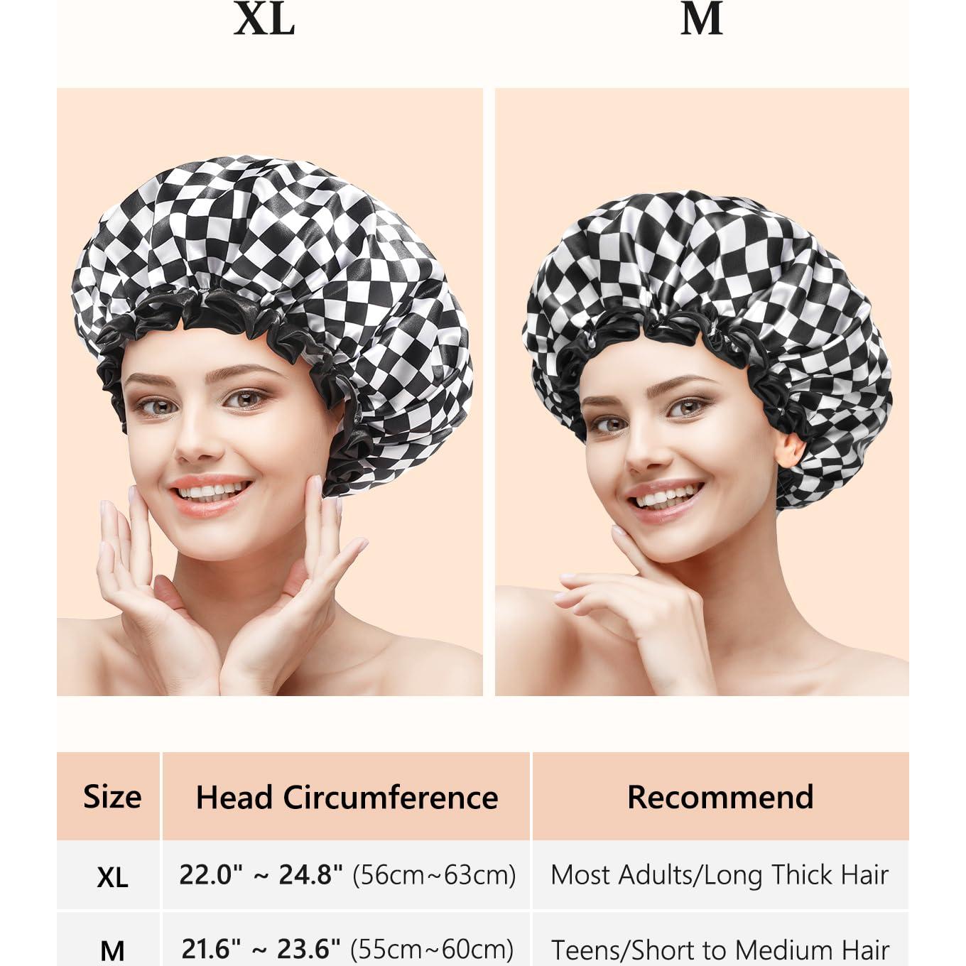 Gorro de Ducha XL Mikimini Cuadrícula Impermeable Reutilizable