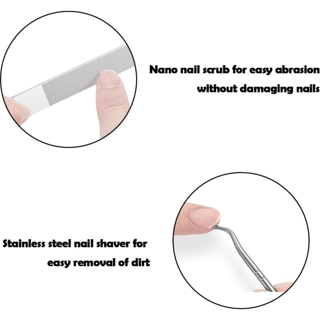 Juego de Cortauñas Profesional Pico de Águila 3 Piezas Negro