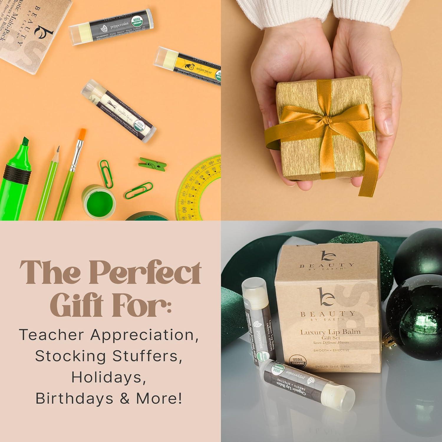 Bálsamo Labial Orgánico Beauty by Earth - Juego de 12 Sabores