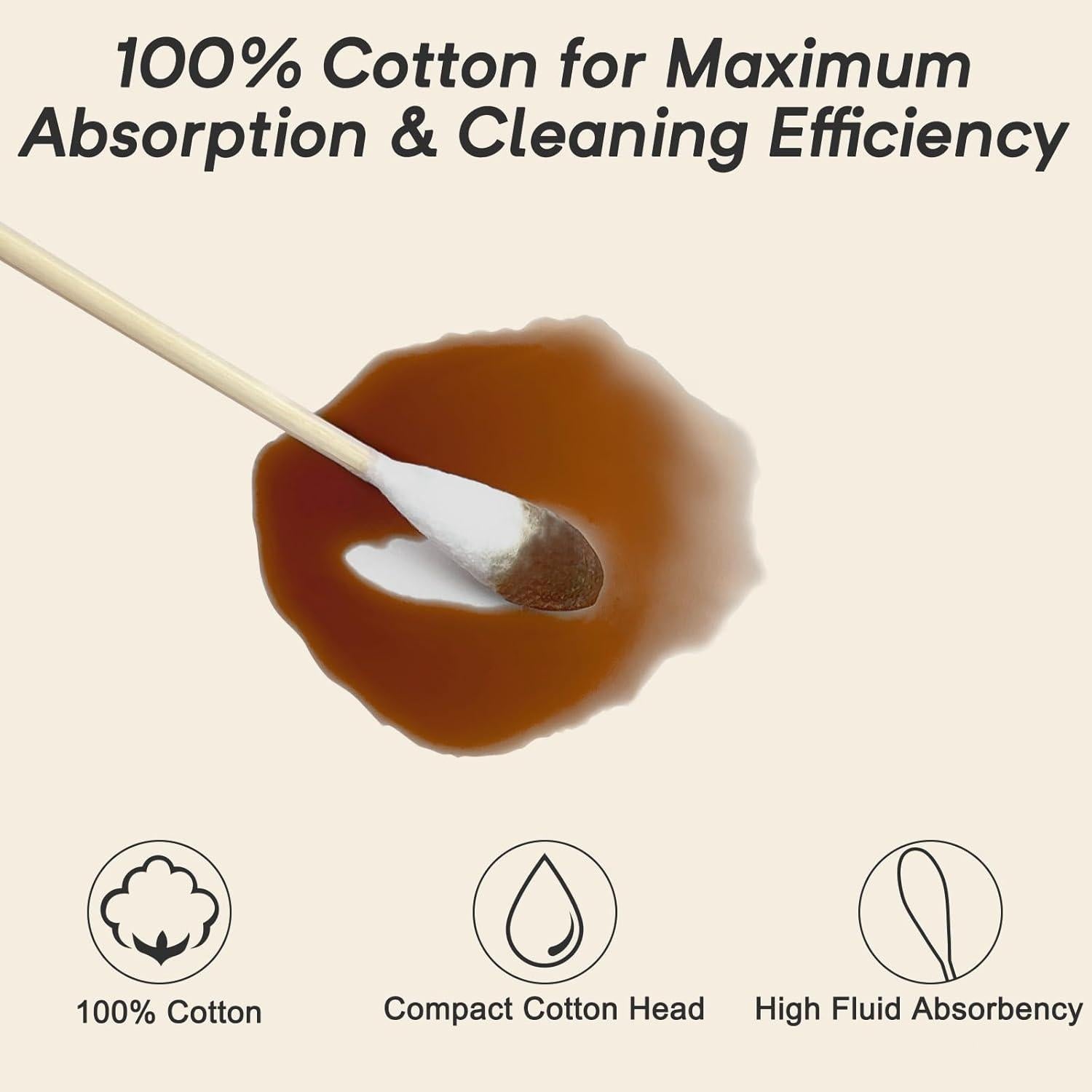 100 Bastones de Algodón Grandes Meanhoo para Cuidado de Mascotas