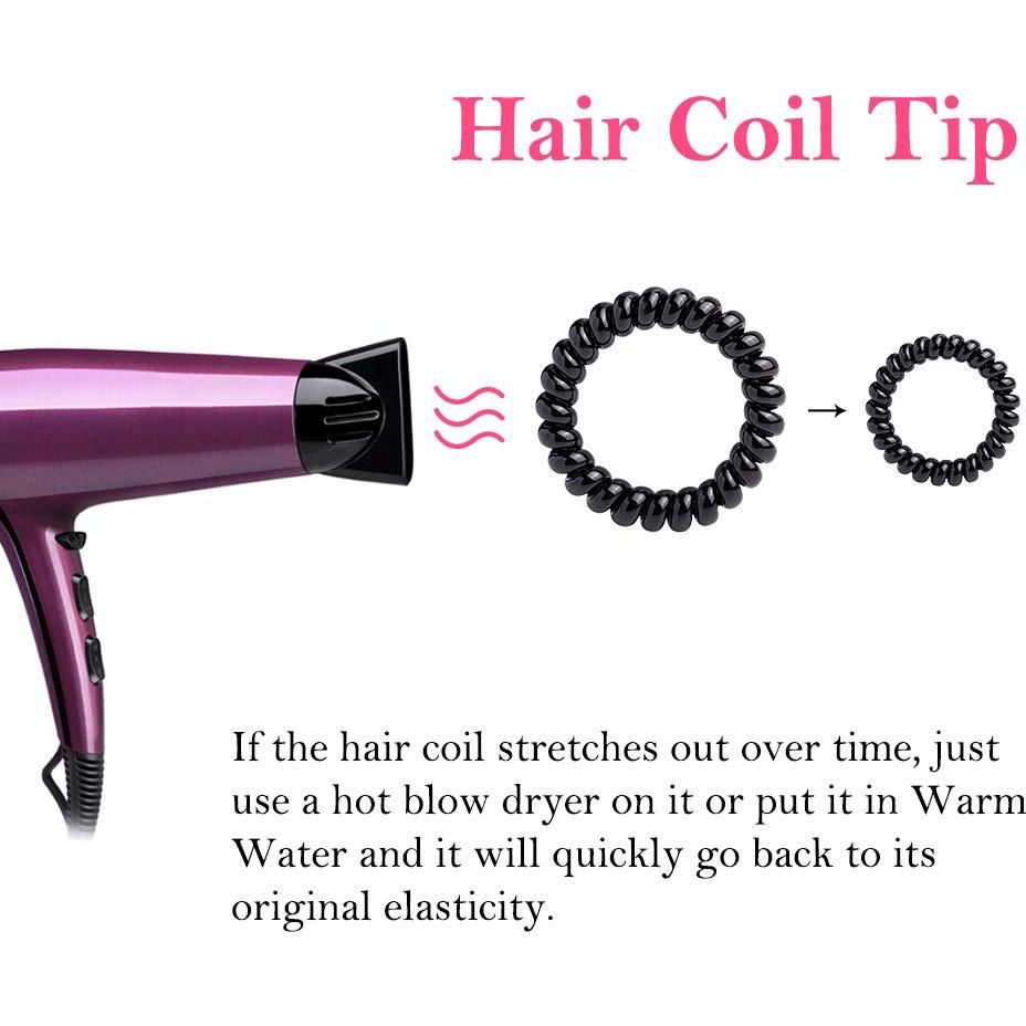 Tiras de Cabello Espirales KCHIES Negras Sin Marcas 6pcs