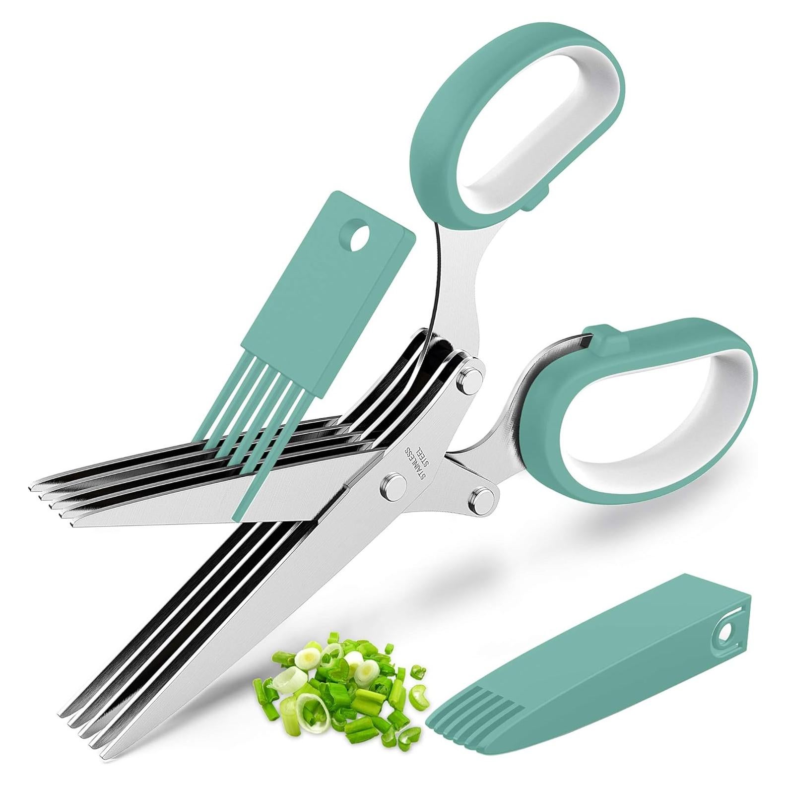 Tijeras de hierbas 2025 POROMI 5 cuchillas acero inoxidable