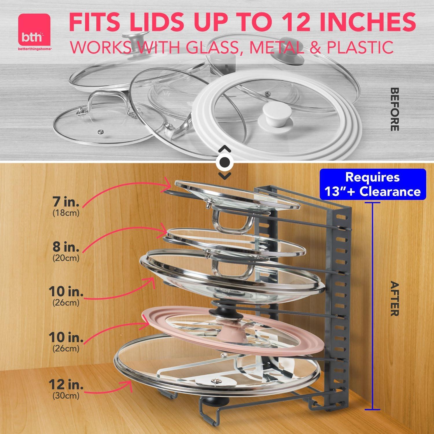 Organizador de Tapa de Olla Ajustable Better Things Home 6 Estantes