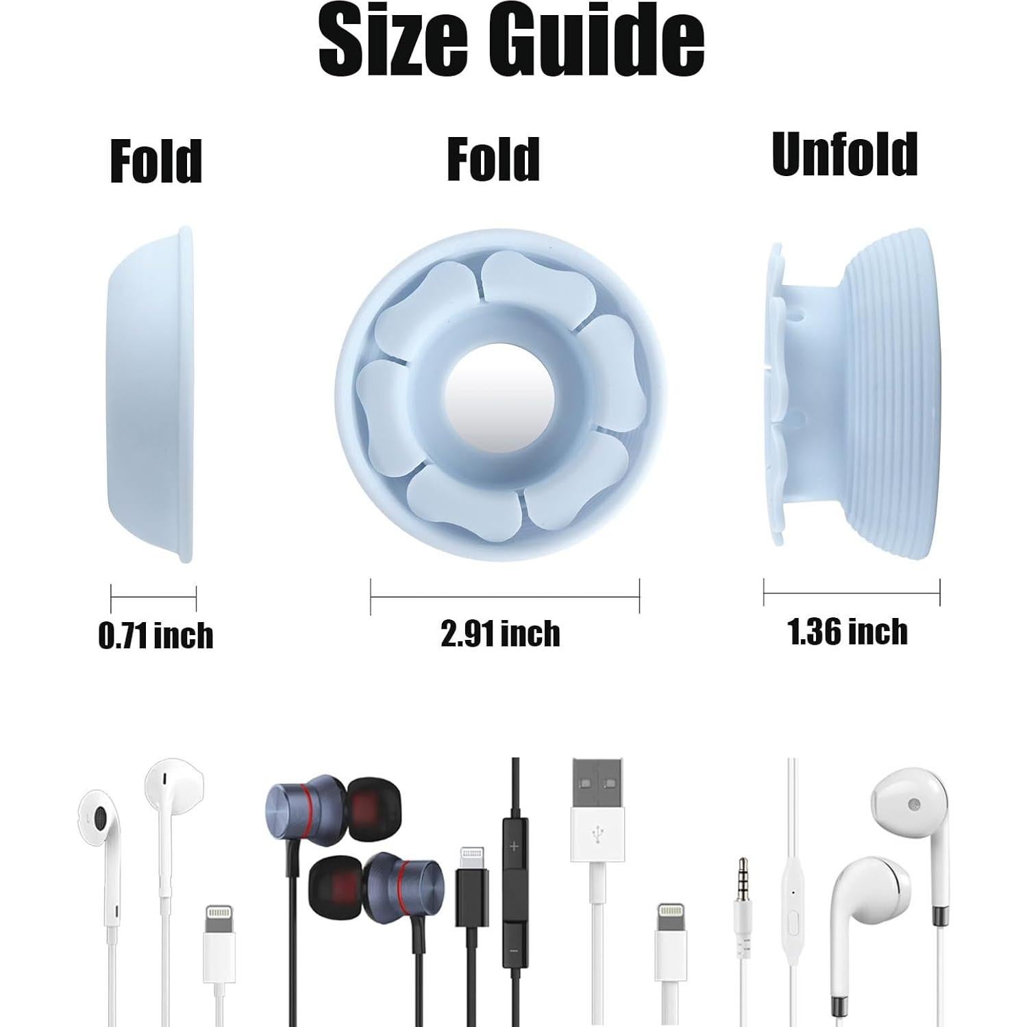 Estuche Organizador de Auriculares MAIRUI Azul Bebé Silicona