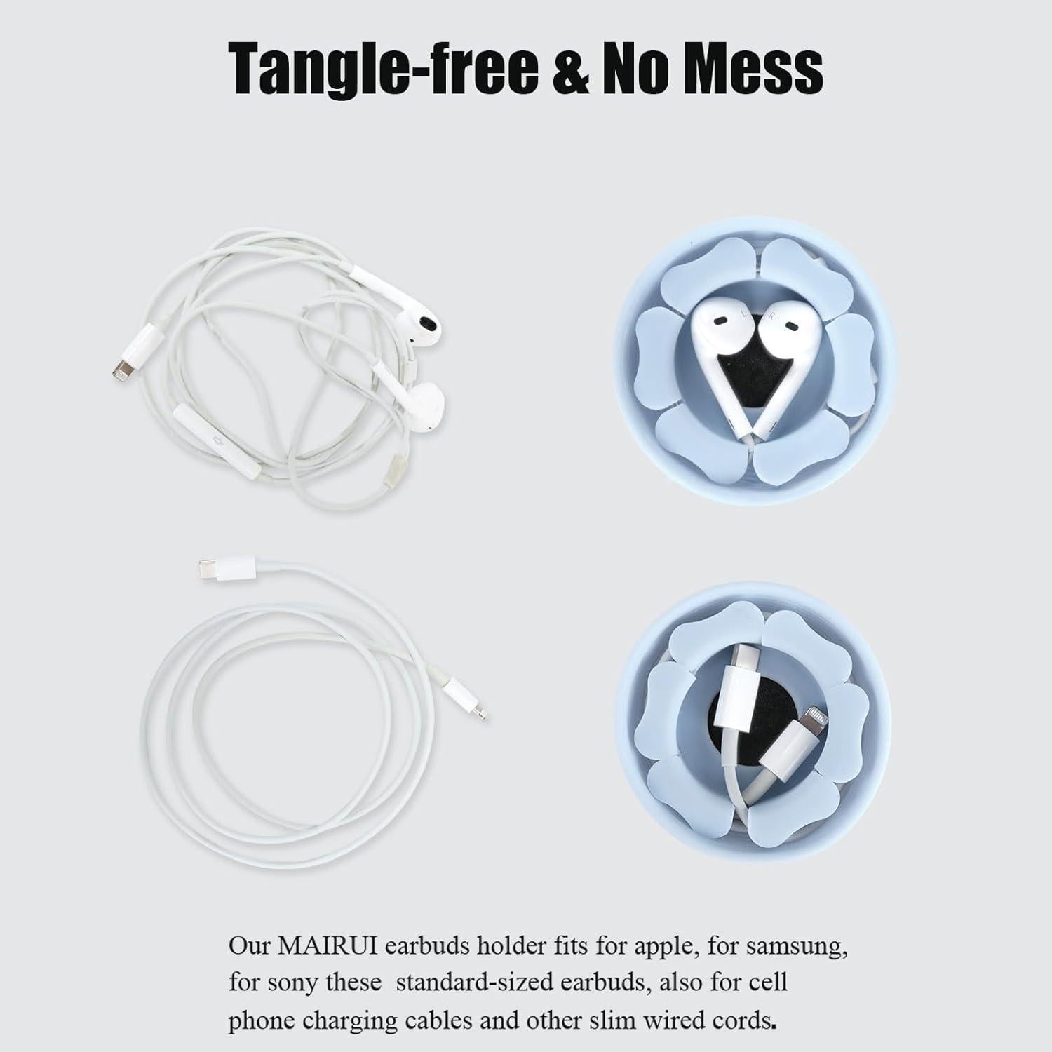 Estuche Organizador de Auriculares MAIRUI Azul Bebé Silicona