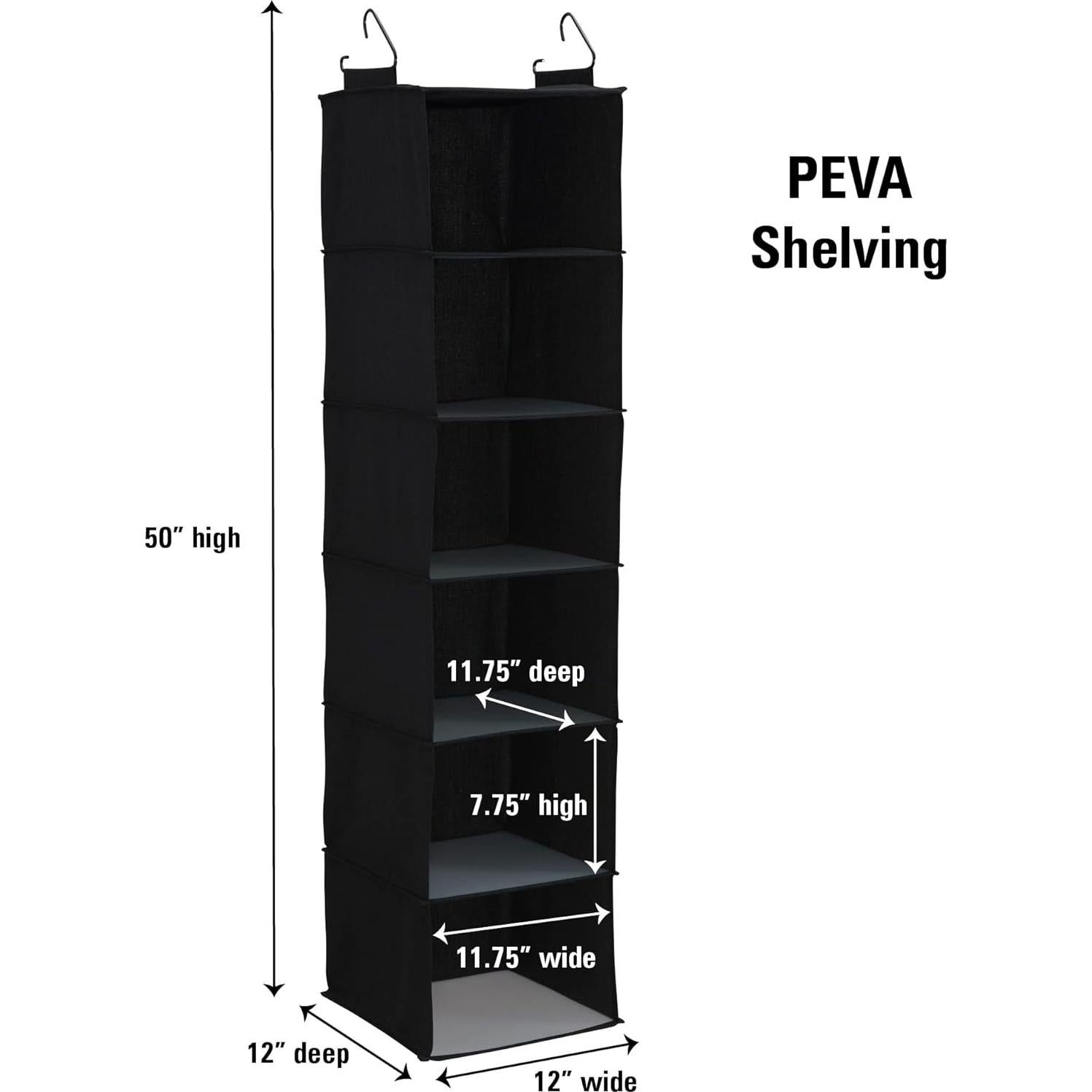 Organizador de Closet Colgante Household Essentials 6 Estantes Negro