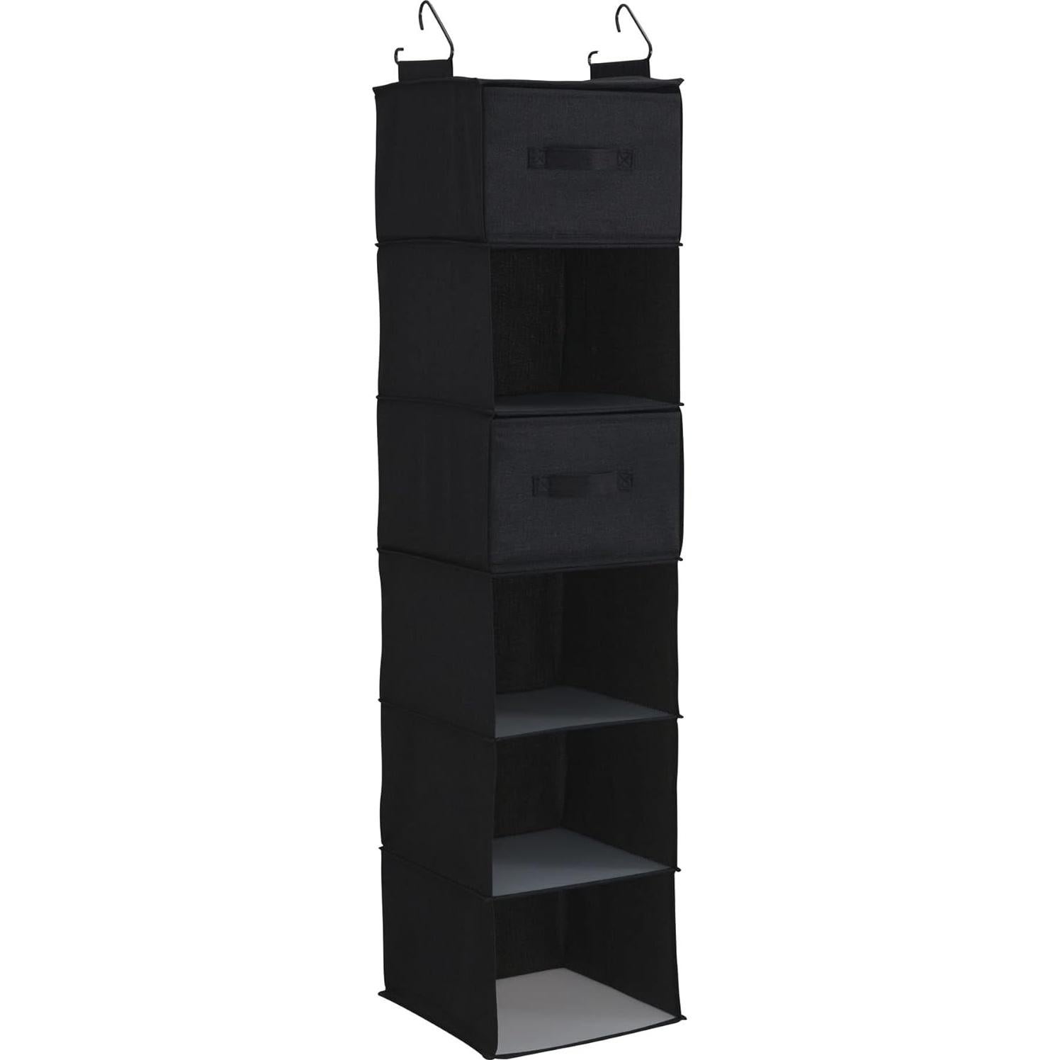 Organizador de Closet Colgante Household Essentials 6 Estantes Negro