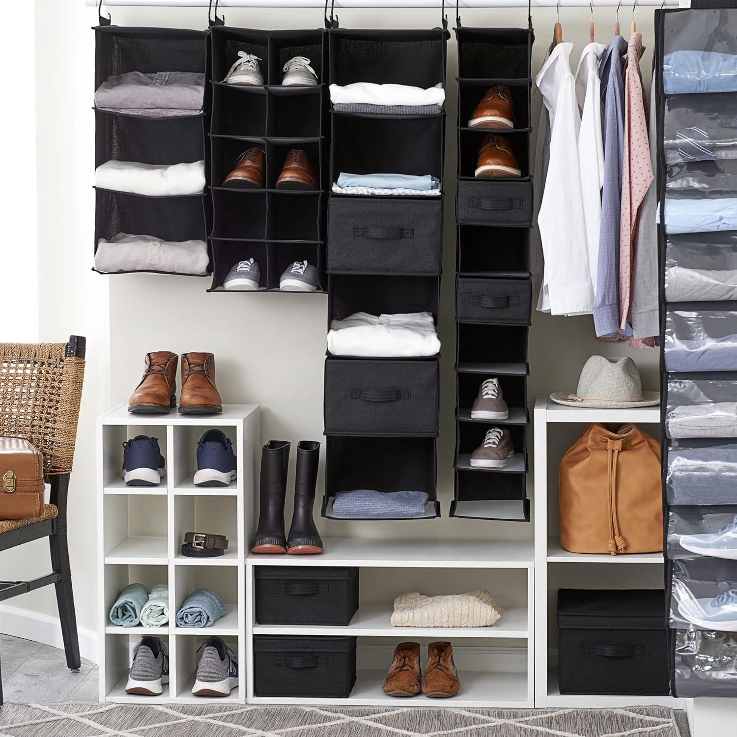 Organizador de Closet Colgante Household Essentials 6 Estantes Negro