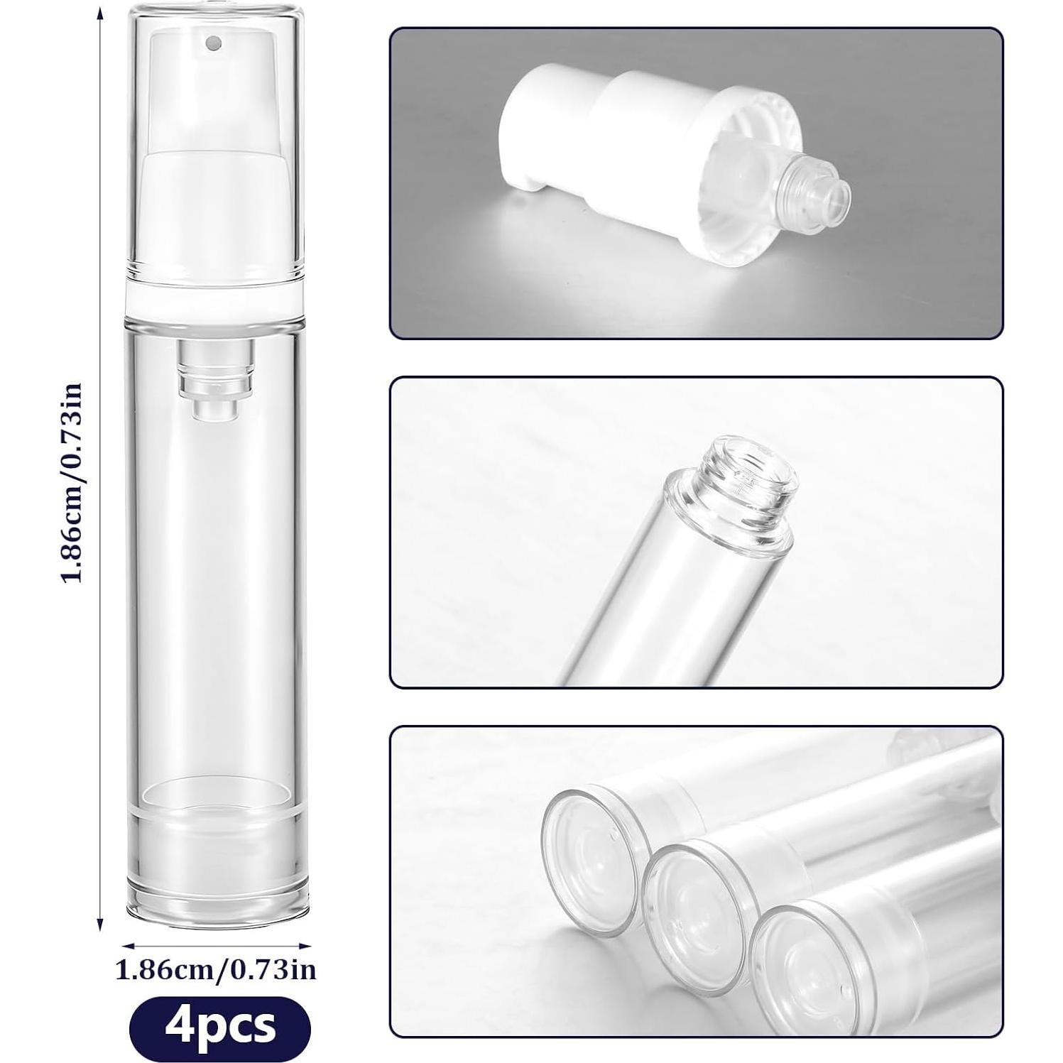 4 Botellas de Viaje Aiyorse 10ml Recargables sin Aire