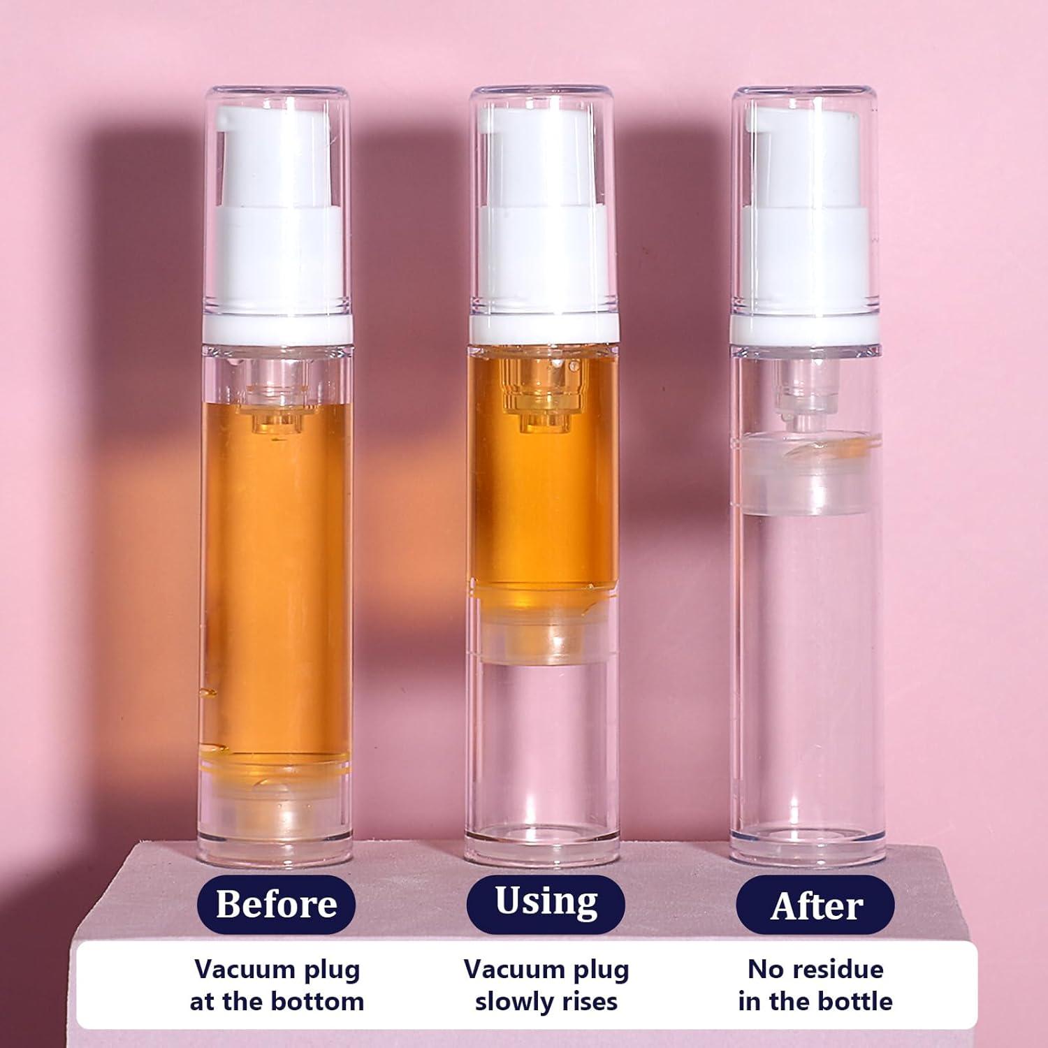 4 Botellas de Viaje Aiyorse 10ml Recargables sin Aire