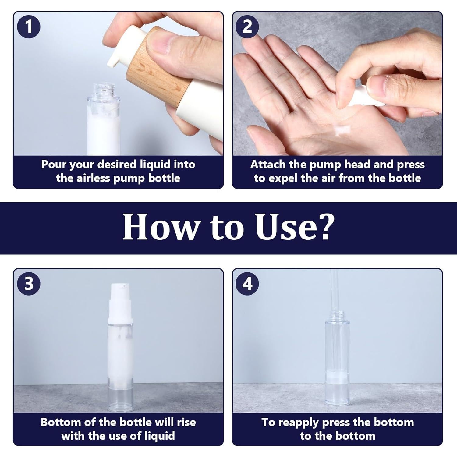 4 Botellas de Viaje Aiyorse 10ml Recargables sin Aire