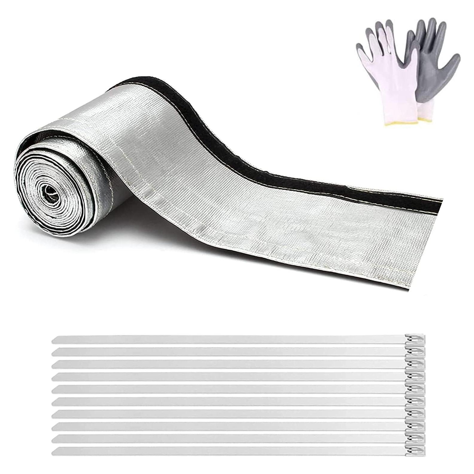 Manga de Protección Térmica Aluminizada XINPENGLIU 3M con 10 Abrazaderas