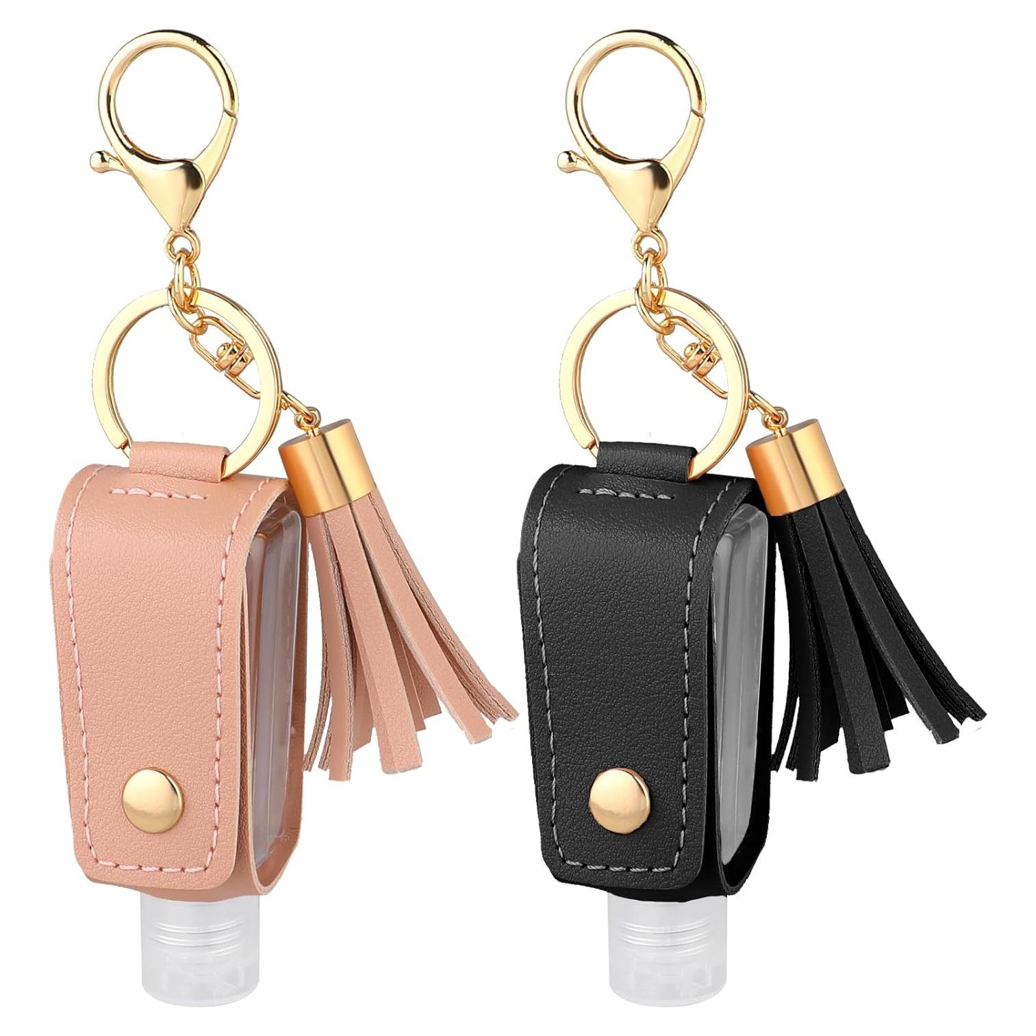 Soporte Gel Antibacterial Mozeat 2 Pcs Cuero Negro Rosa