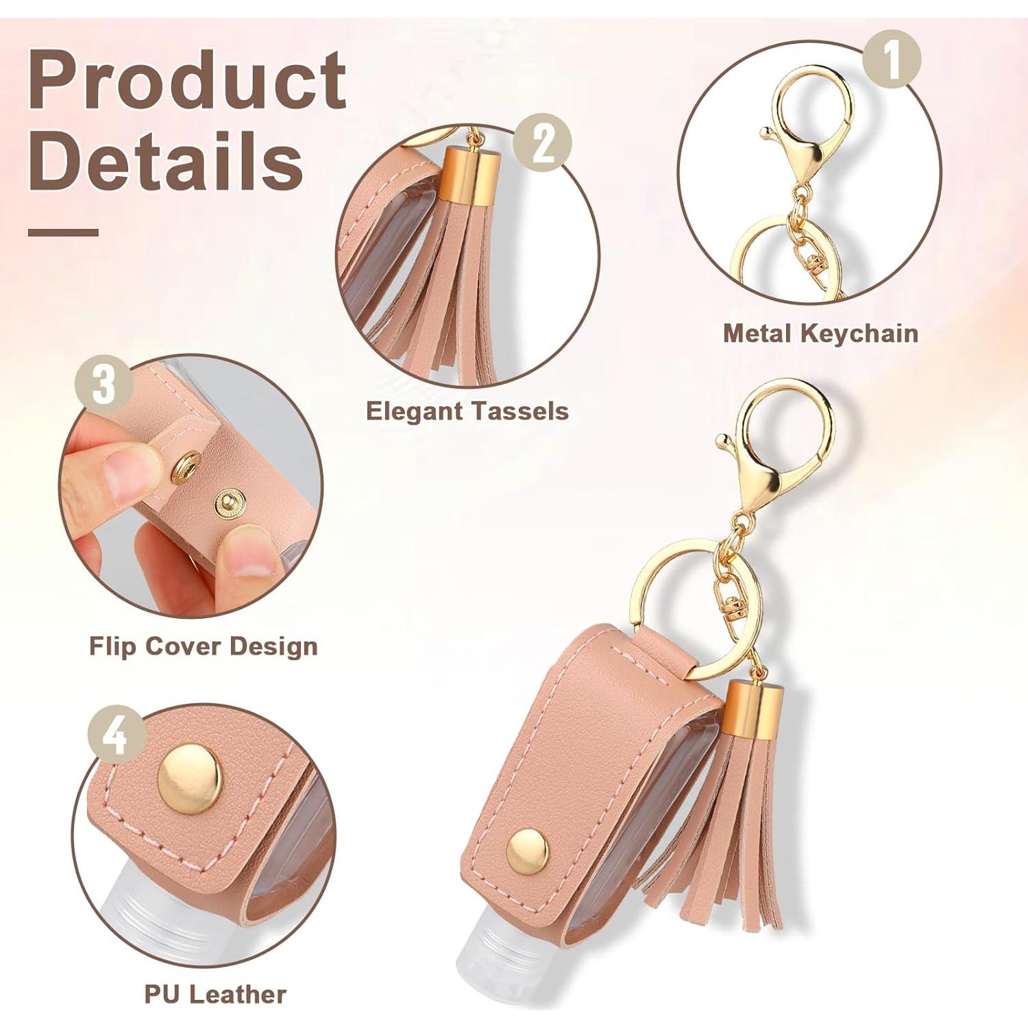 Soporte Gel Antibacterial Mozeat 2 Pcs Cuero Negro Rosa