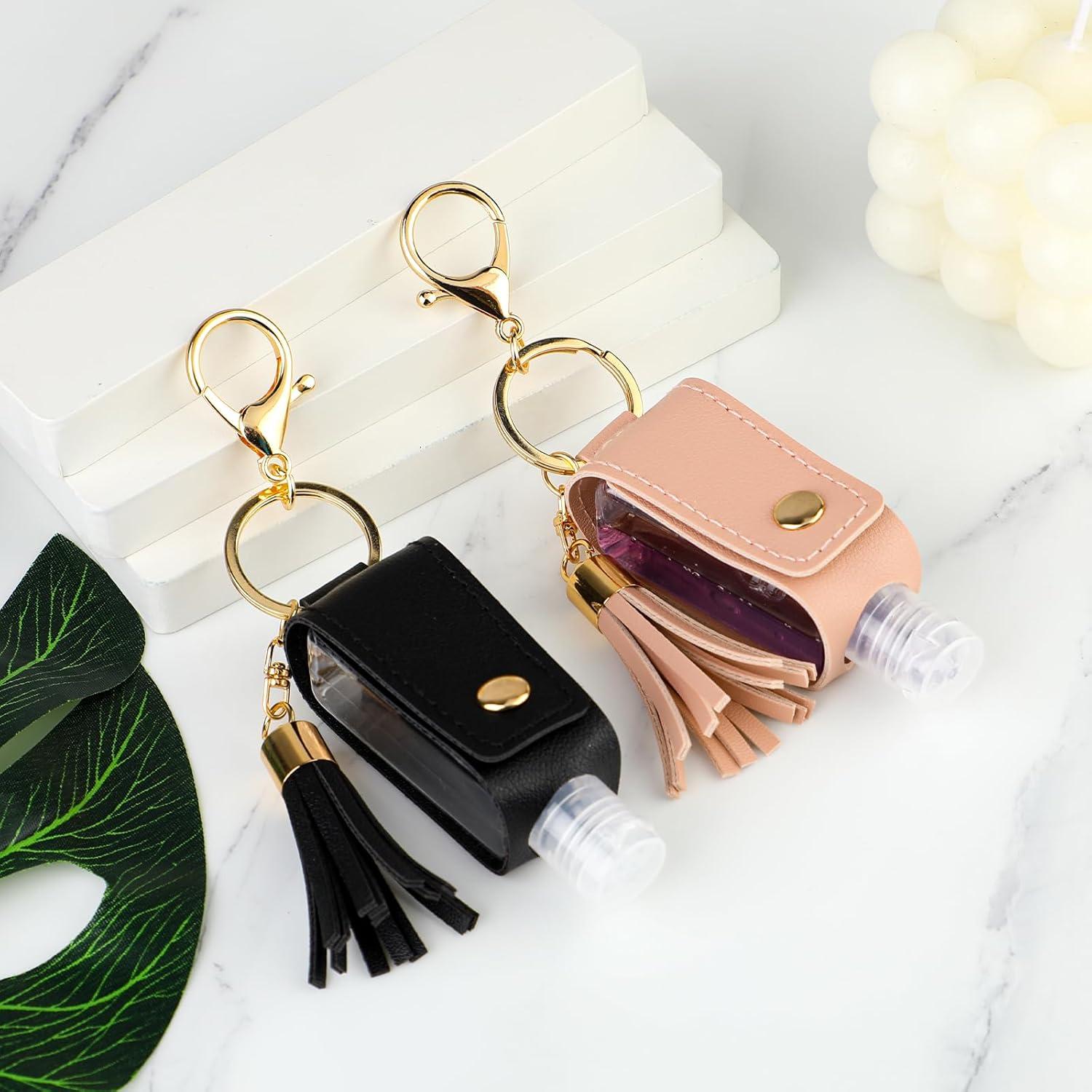 Soporte Gel Antibacterial Mozeat 2 Pcs Cuero Negro Rosa