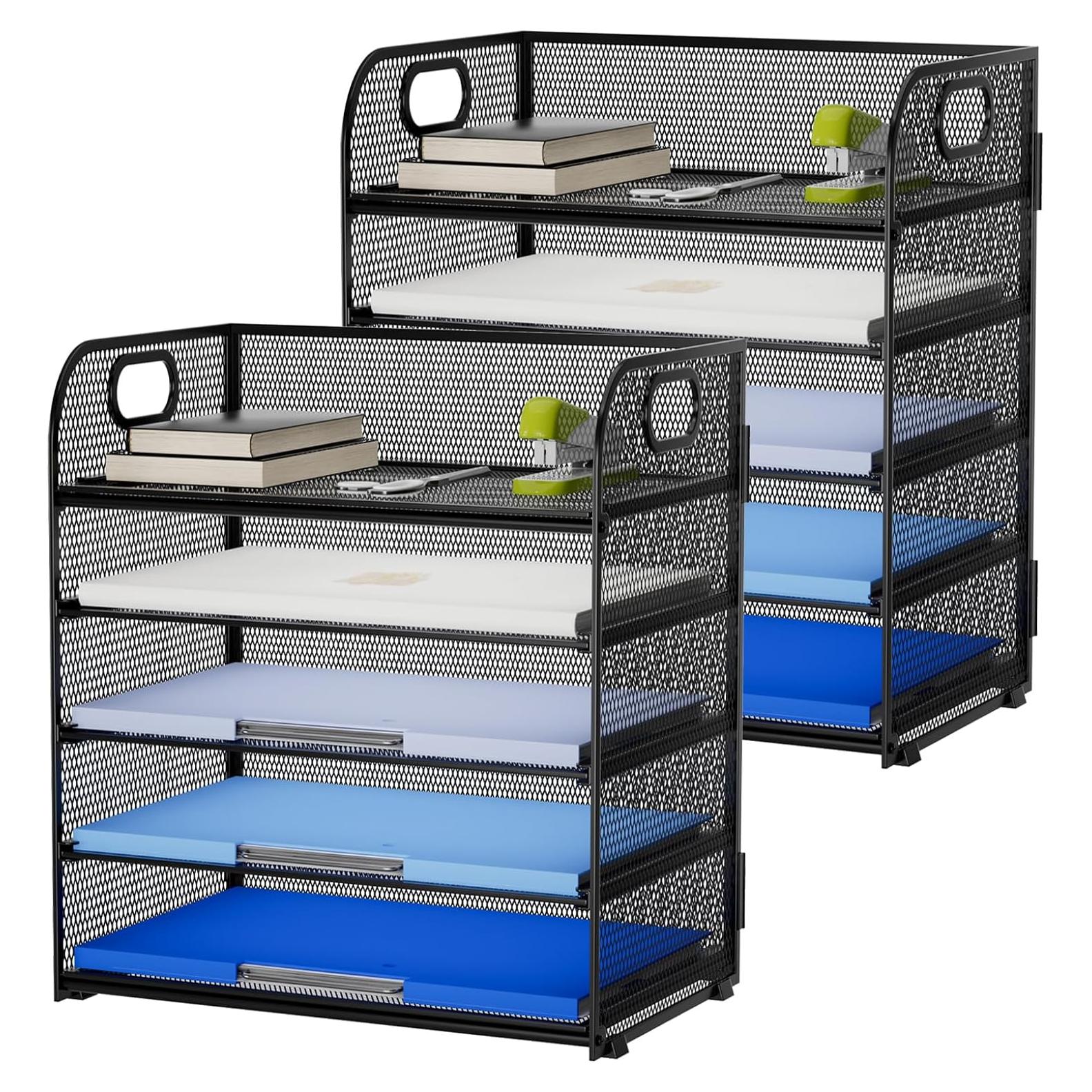 Organizador de Escritorio Marbrasse - Malla 5 Niveles Negro