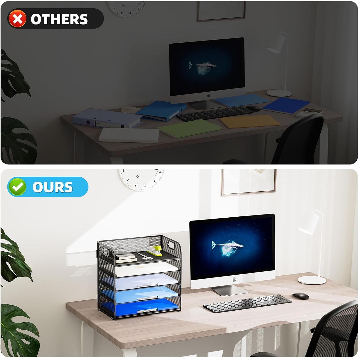 Organizador de Escritorio Marbrasse - Malla 5 Niveles Negro