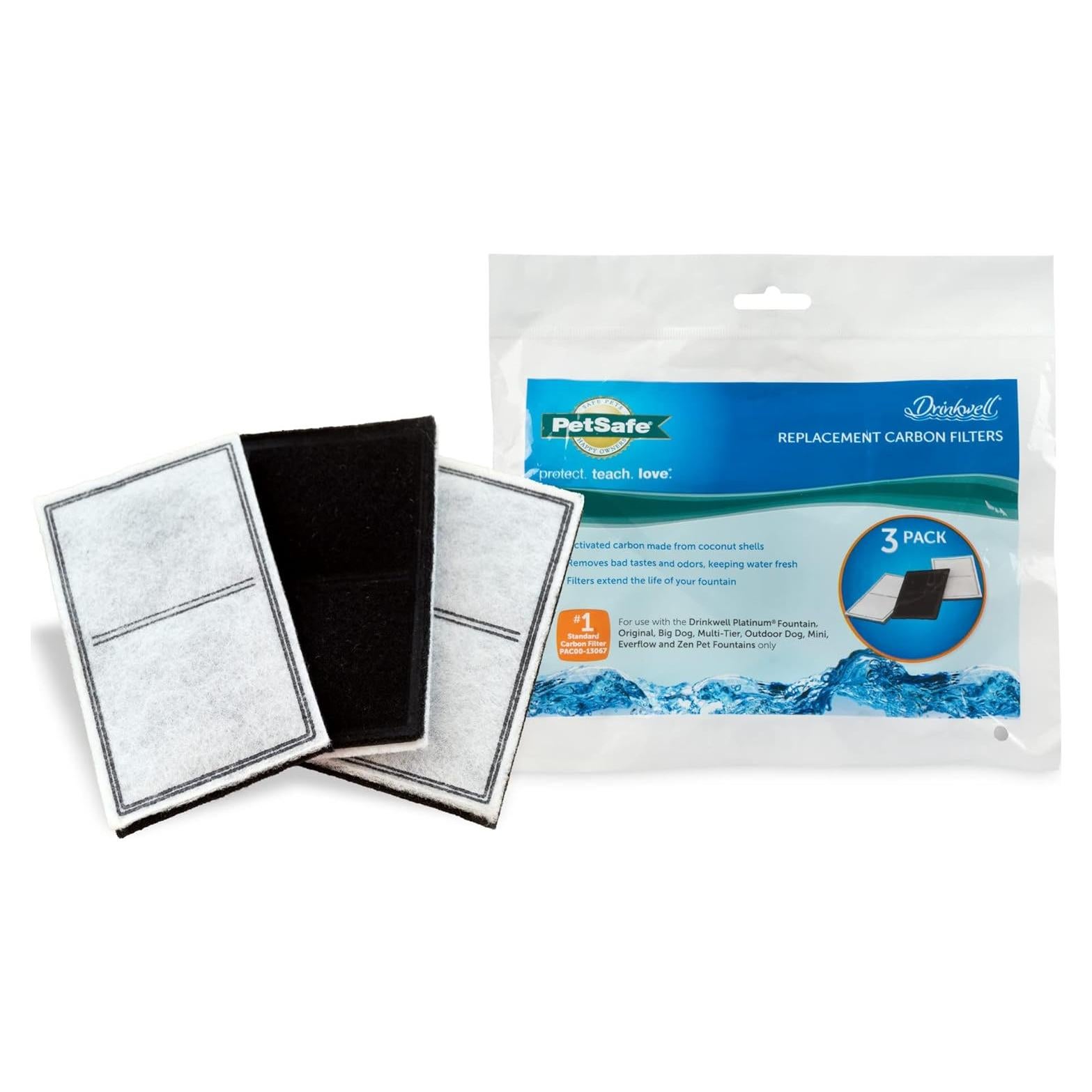 Filtros de Carbono PetSafe Drinkwell para Fuentes - Paquete de 3