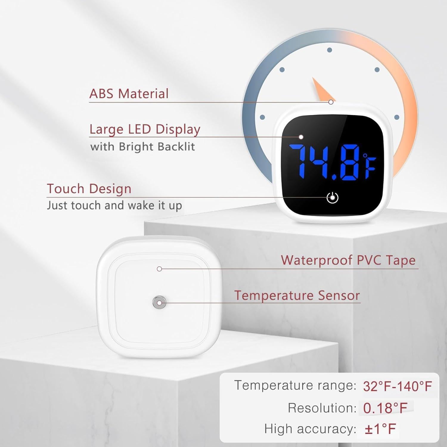 Termómetro Digital de Acuario LOFICOPER LED Adherible 0-60°C