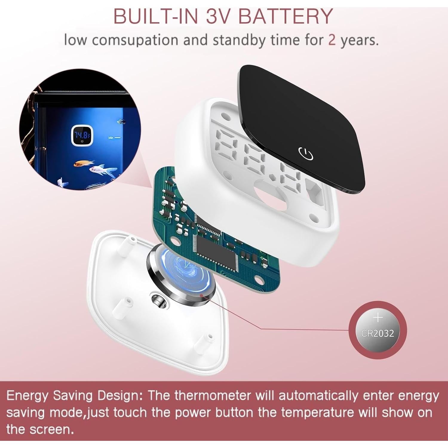 Termómetro Digital de Acuario LOFICOPER LED Adherible 0-60°C