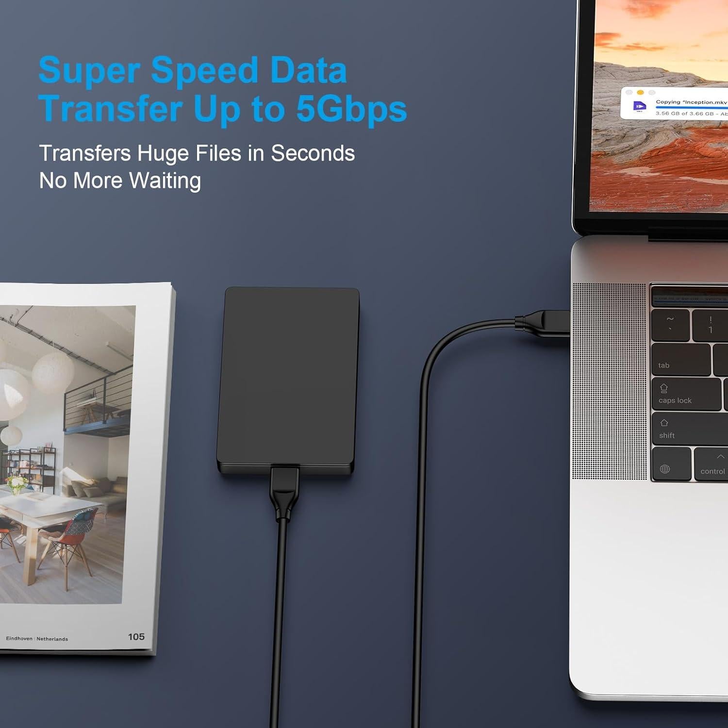 Cable USB 3.0 Macho a Macho 1.83m - Transferencia 5Gbps